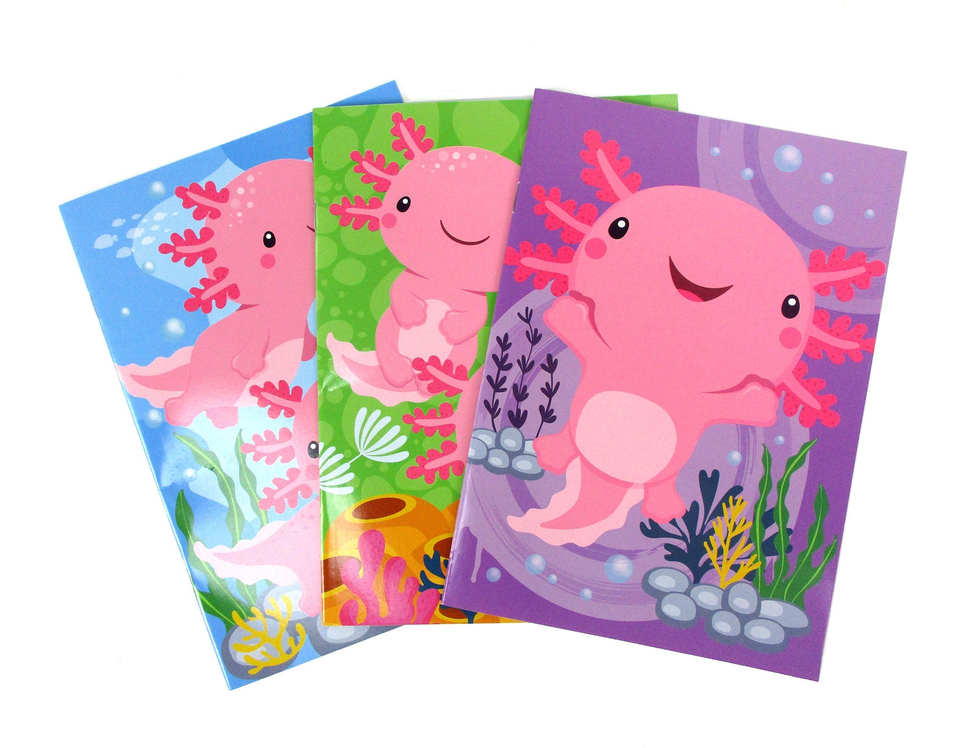Axolotl Coloring Books With Crayons Party Favors - Set Of 6 Or 12