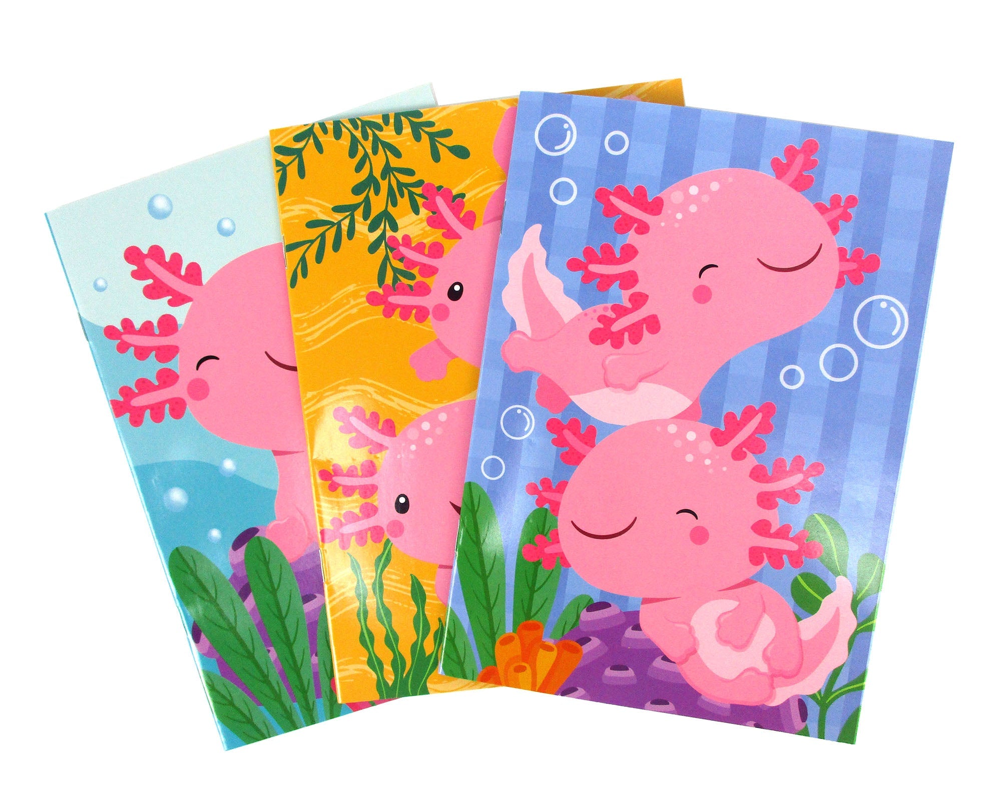 Axolotl Coloring Books With Crayons Party Favors - Set Of 6 Or 12