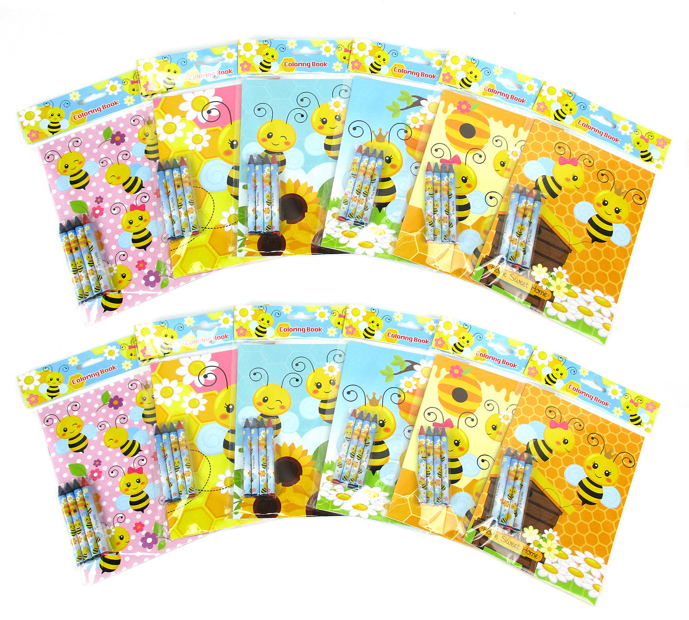 Honeybees Coloring Books With Crayons Party Favors - Set Of 6 Or 12