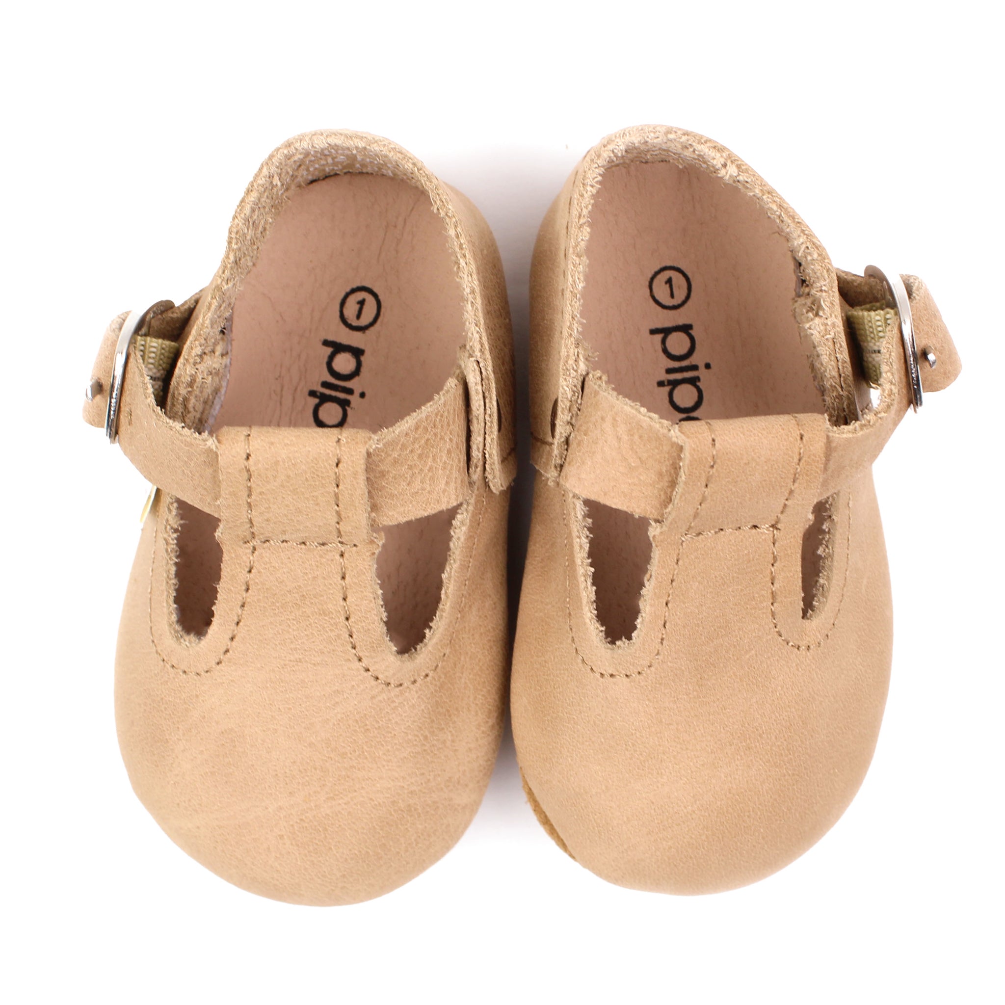 Tan - T-strap Mary Jane - Soft Sole