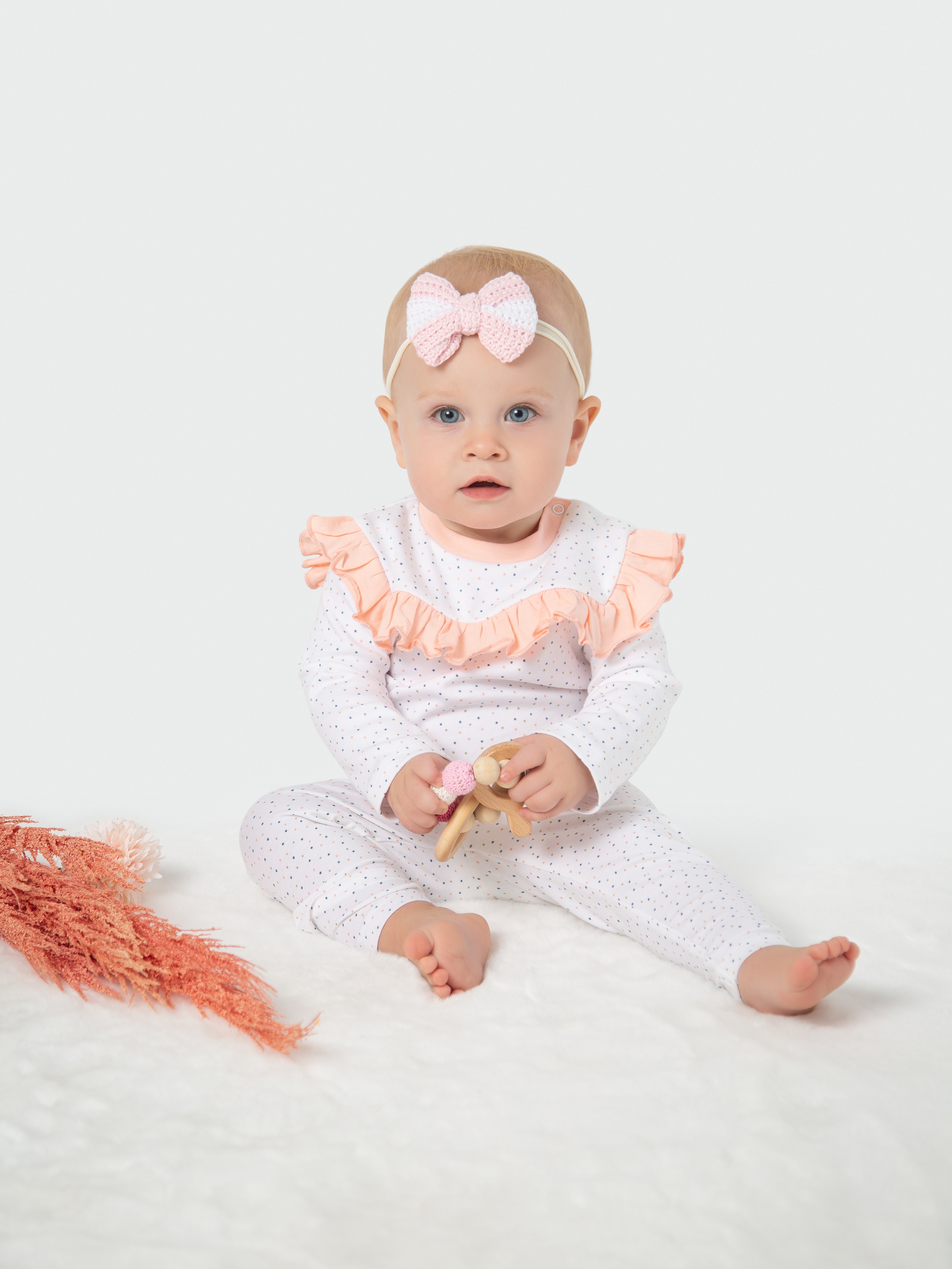 Organic Cotton Ruffled Tee - Polka Dot