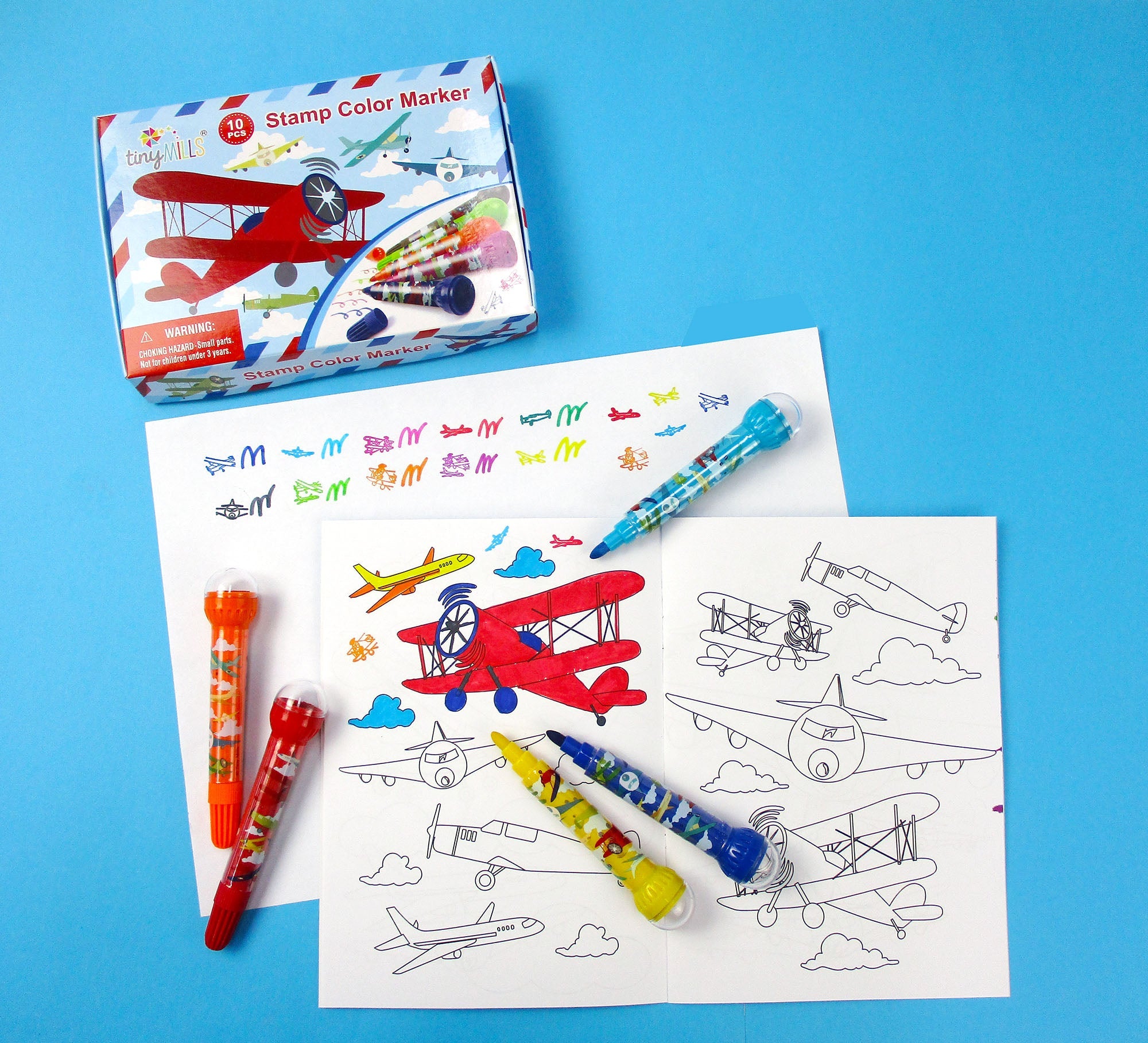 Airplane Stamp Marker Set - Set Of 10