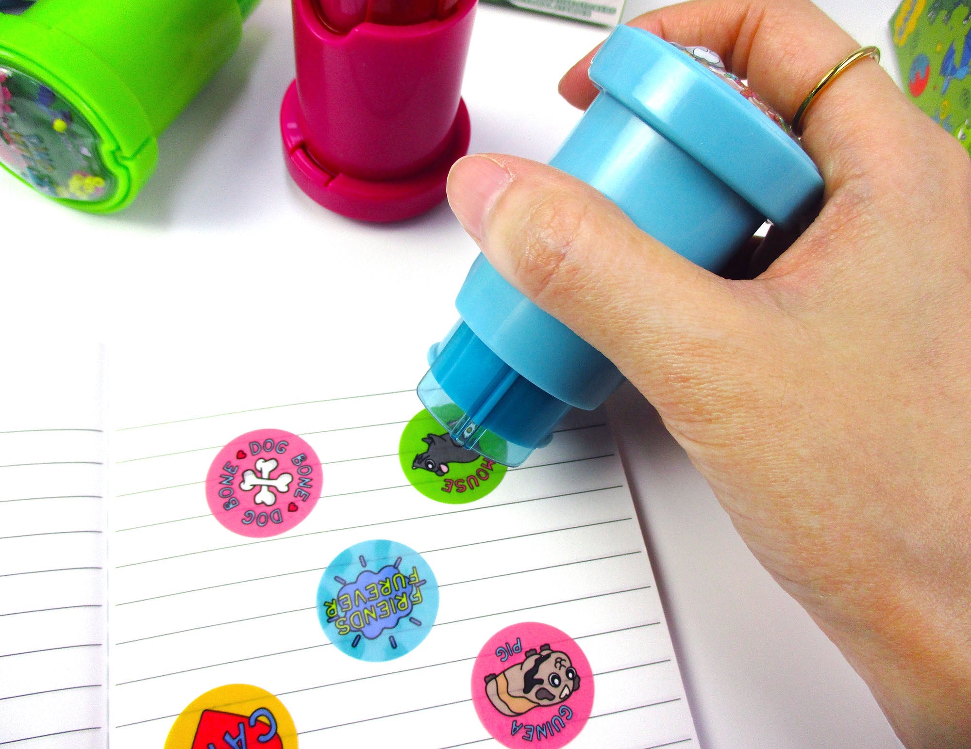 Sticker Stamper - 160 Pcs Sticker Dispenser Set