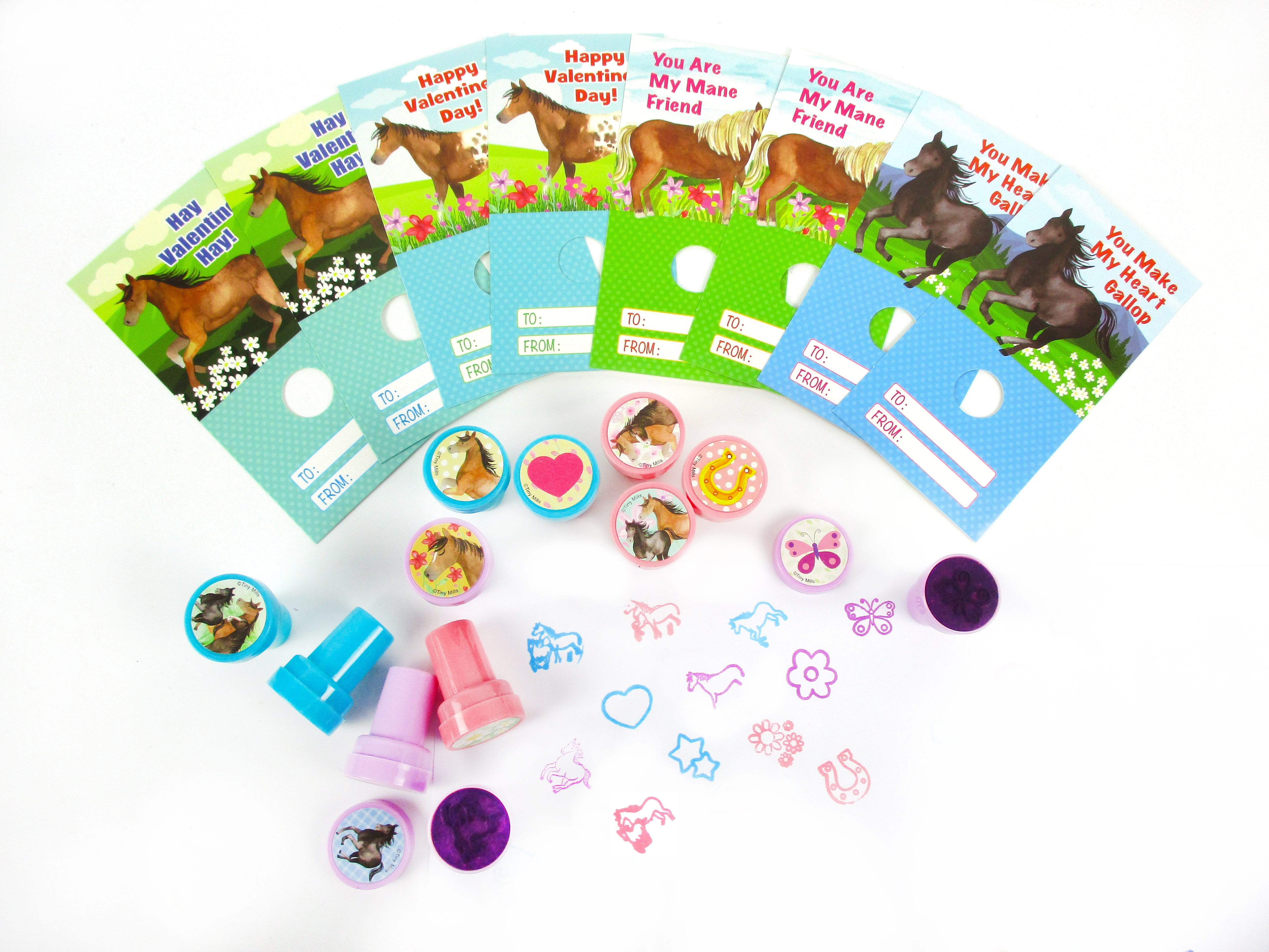 Horse Valentine's Day Cards With Stampers For Classroom Exchange