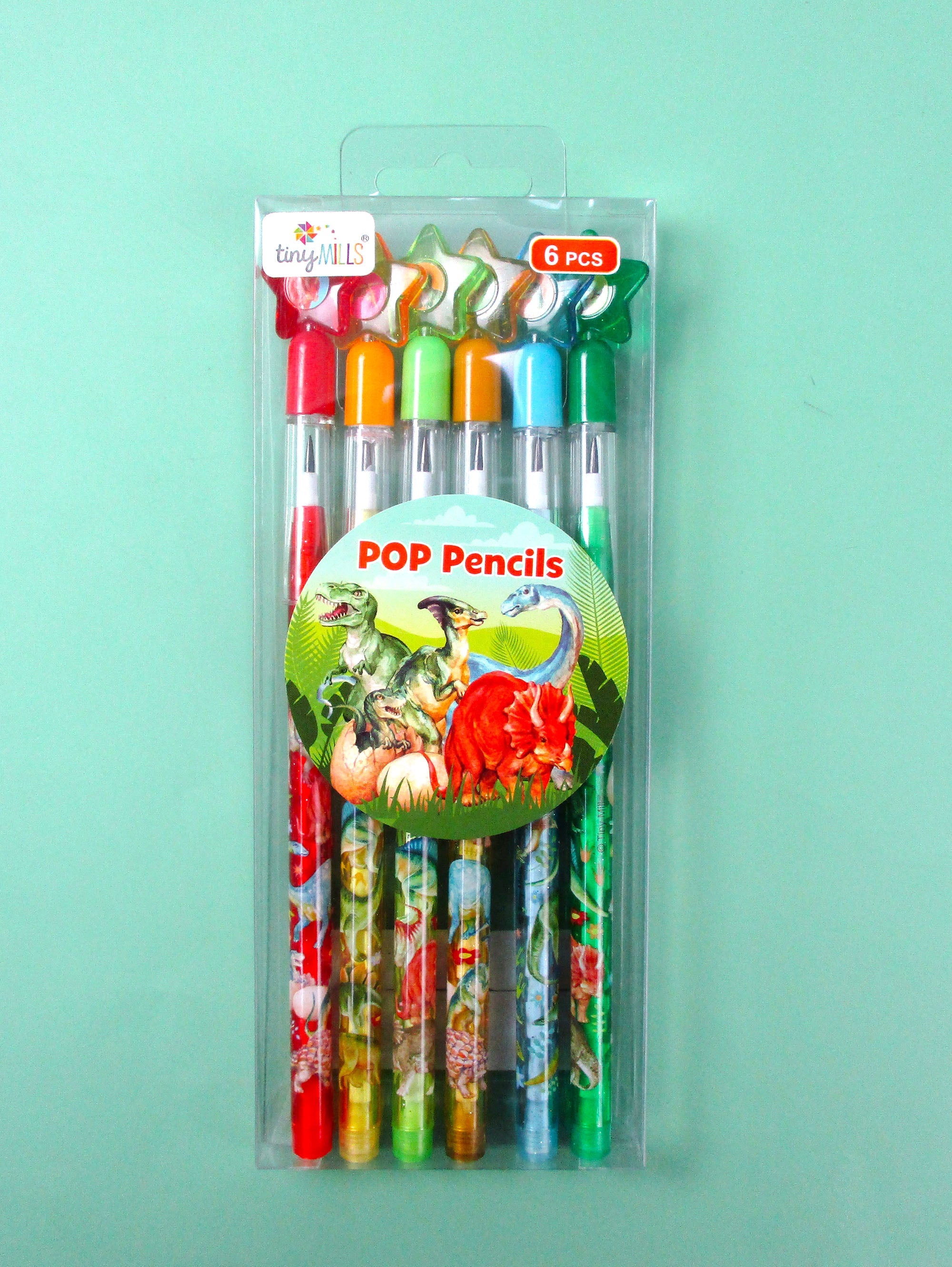 Jurassic Stackable Multi Point Pencils - Set Of 6