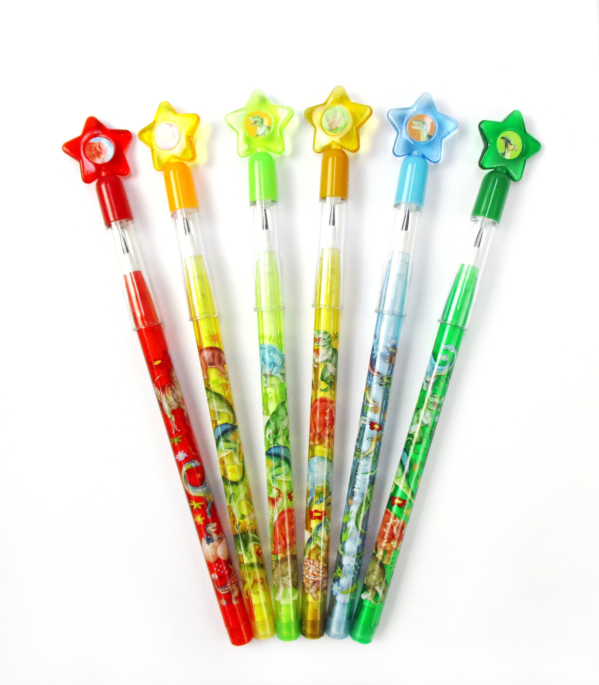Jurassic Stackable Multi Point Pencils - Set Of 6