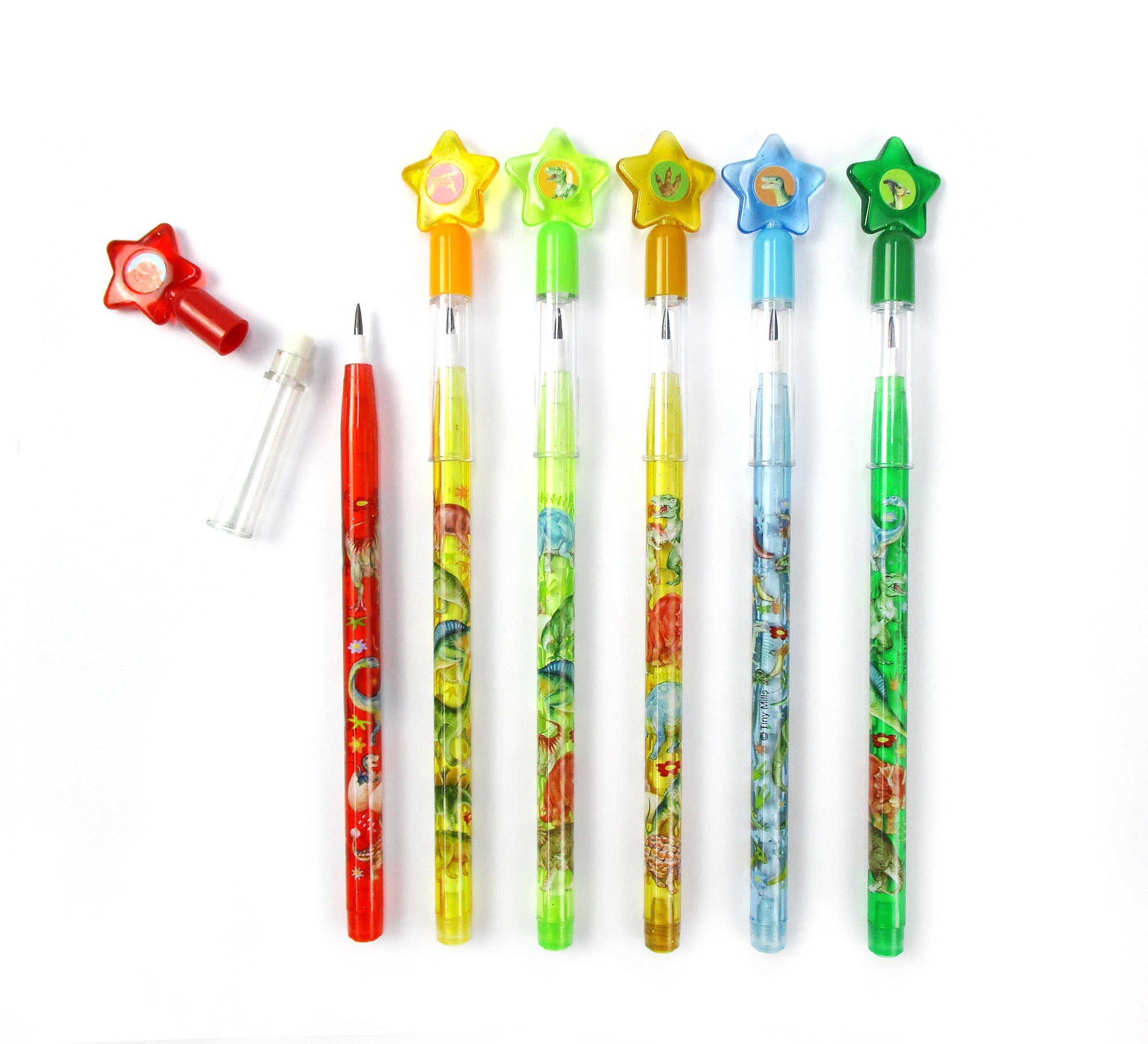 Jurassic Stackable Multi Point Pencils - Set Of 6