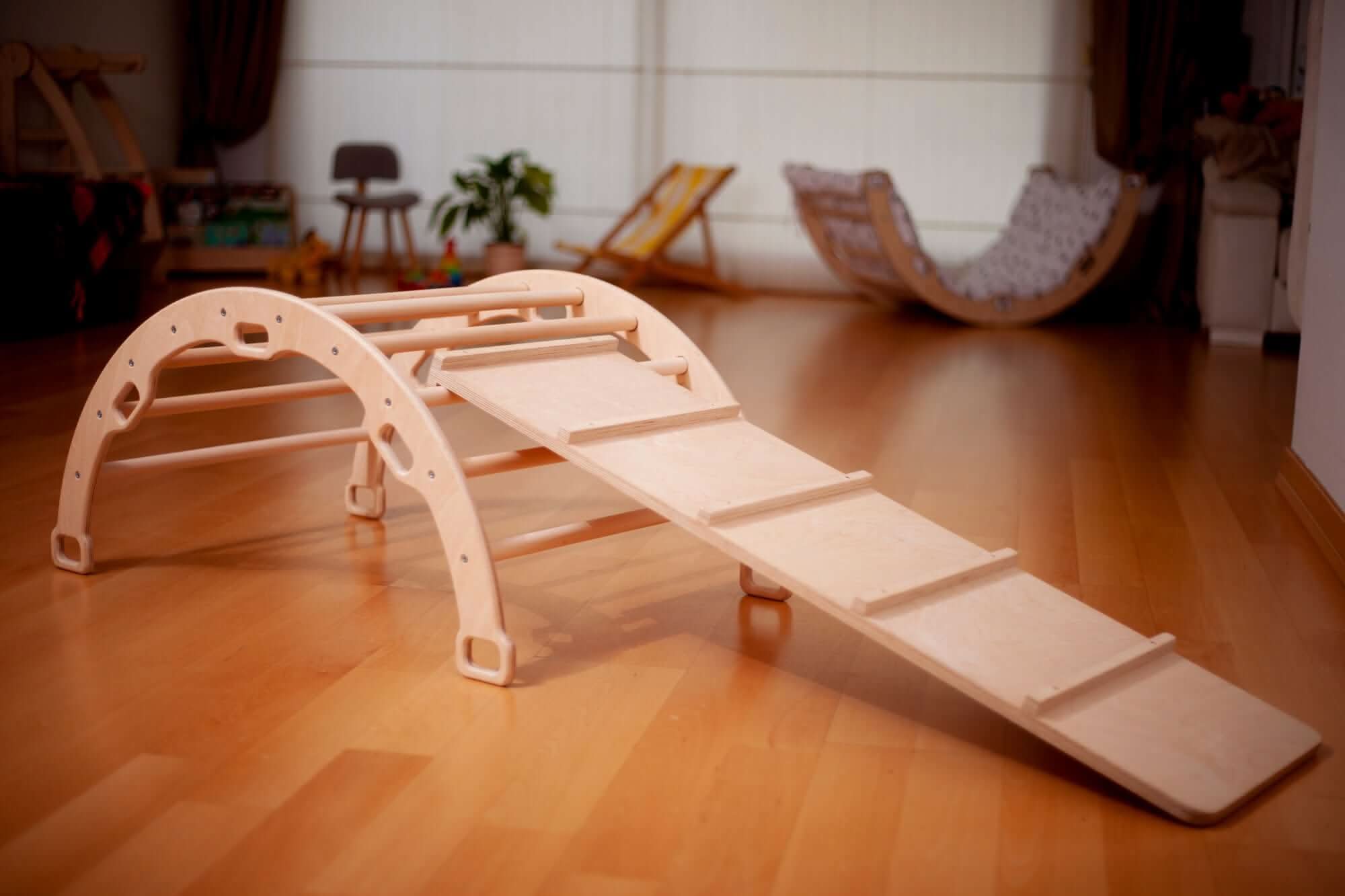 Medium Montessori Climbing Arch/rocker With Pillow & Ramp Set