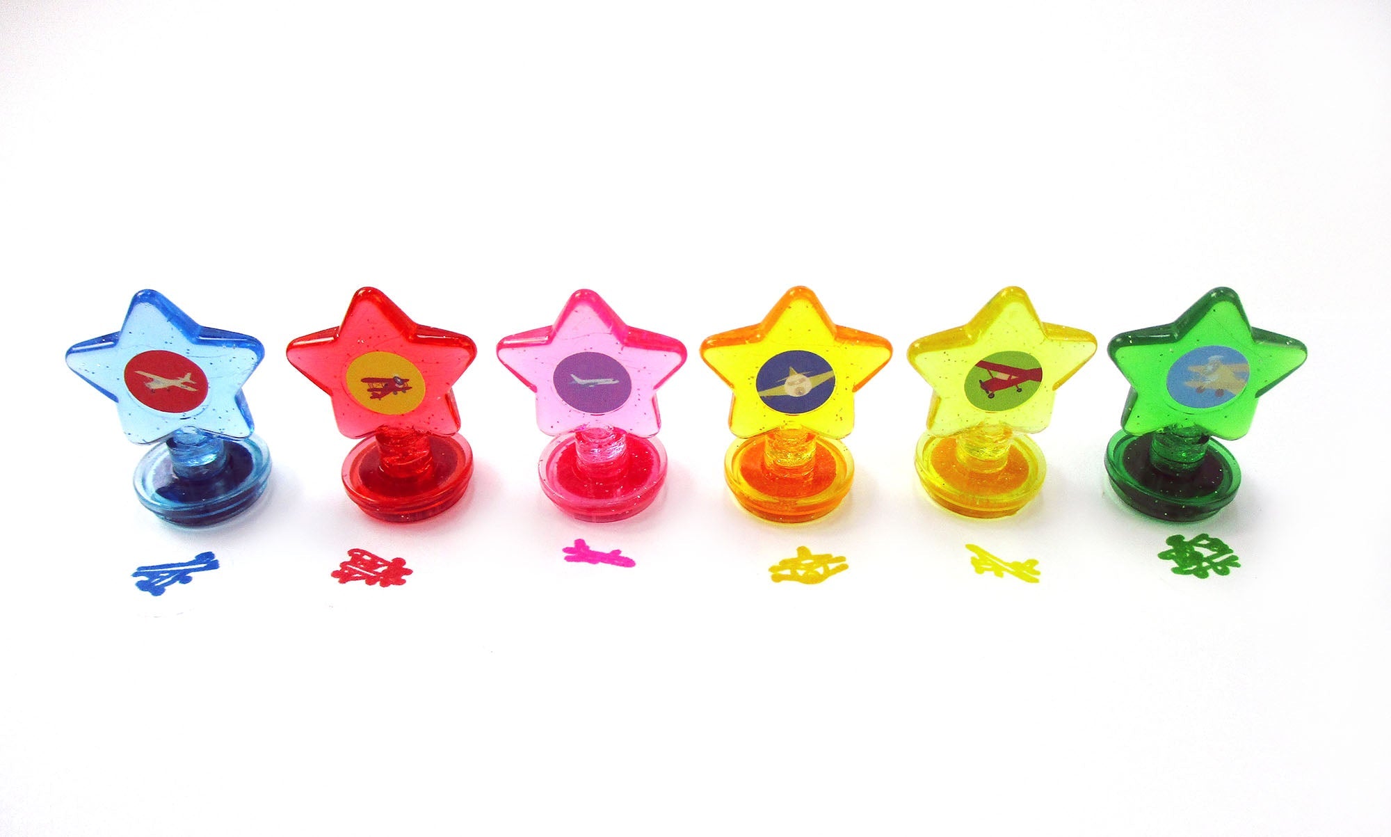 Airplane Stackable Crayon With Stamper Topper