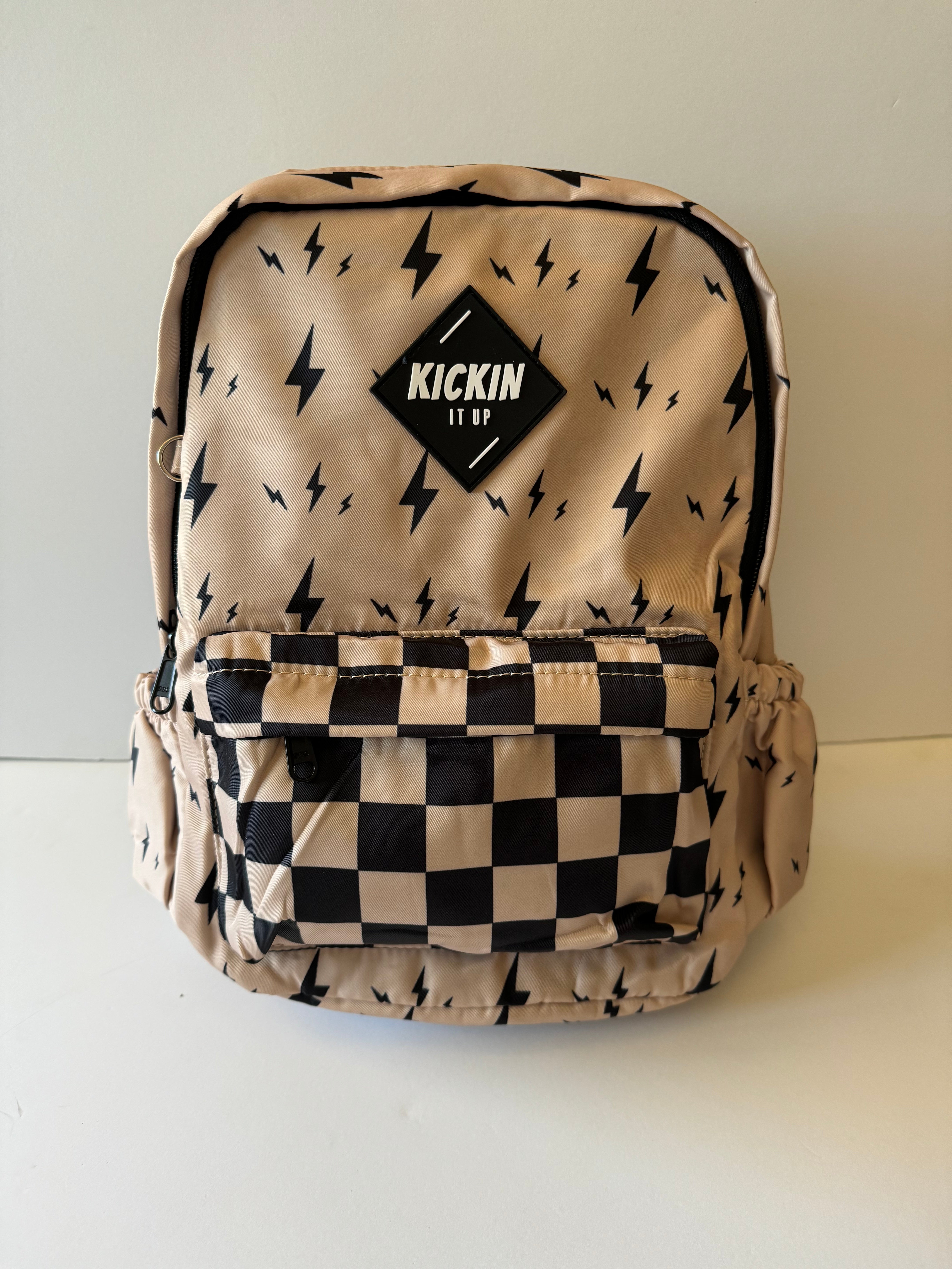 Beige Bolt Mid-size Backpack