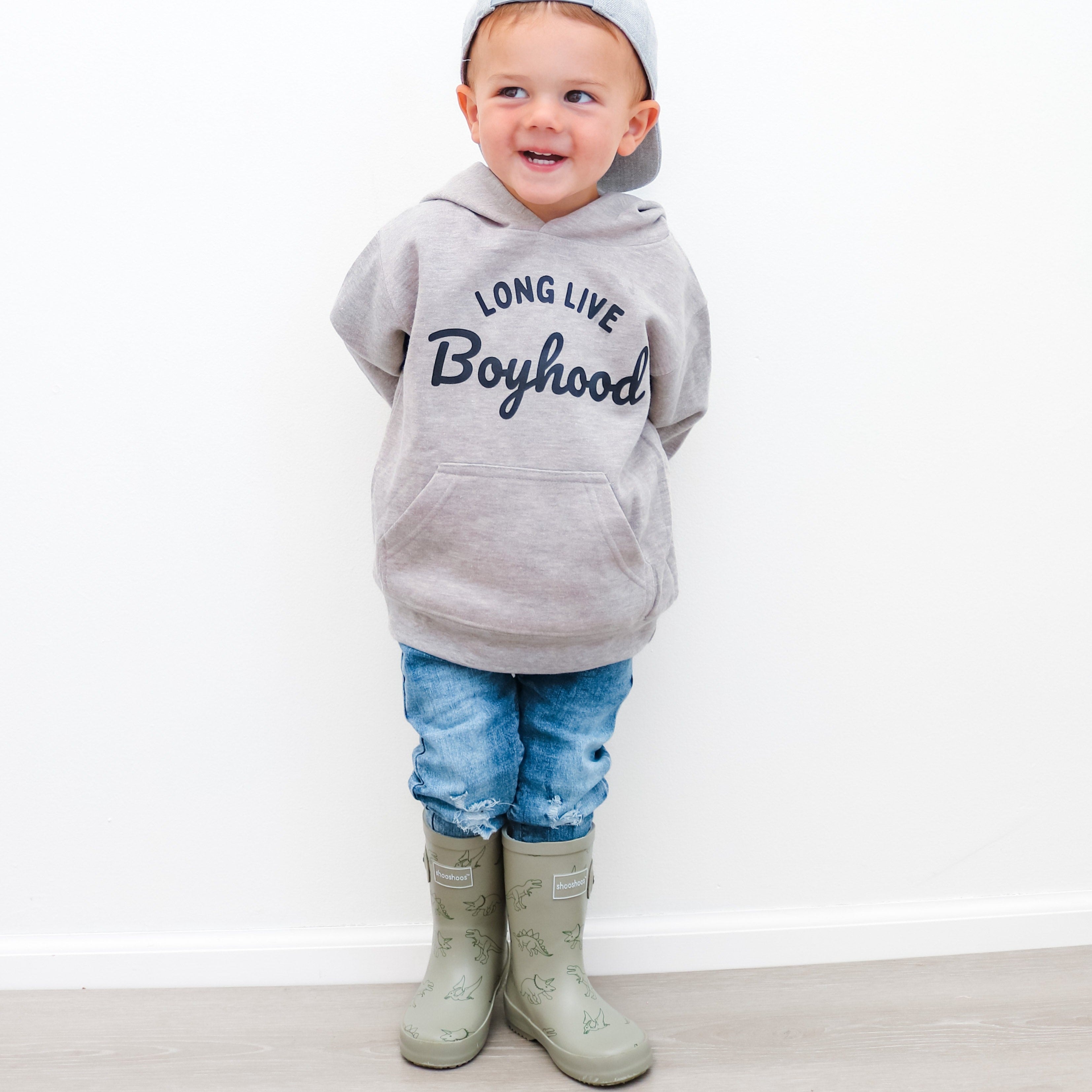 Toddler Rain Boots in Sage Green - Dino Roar