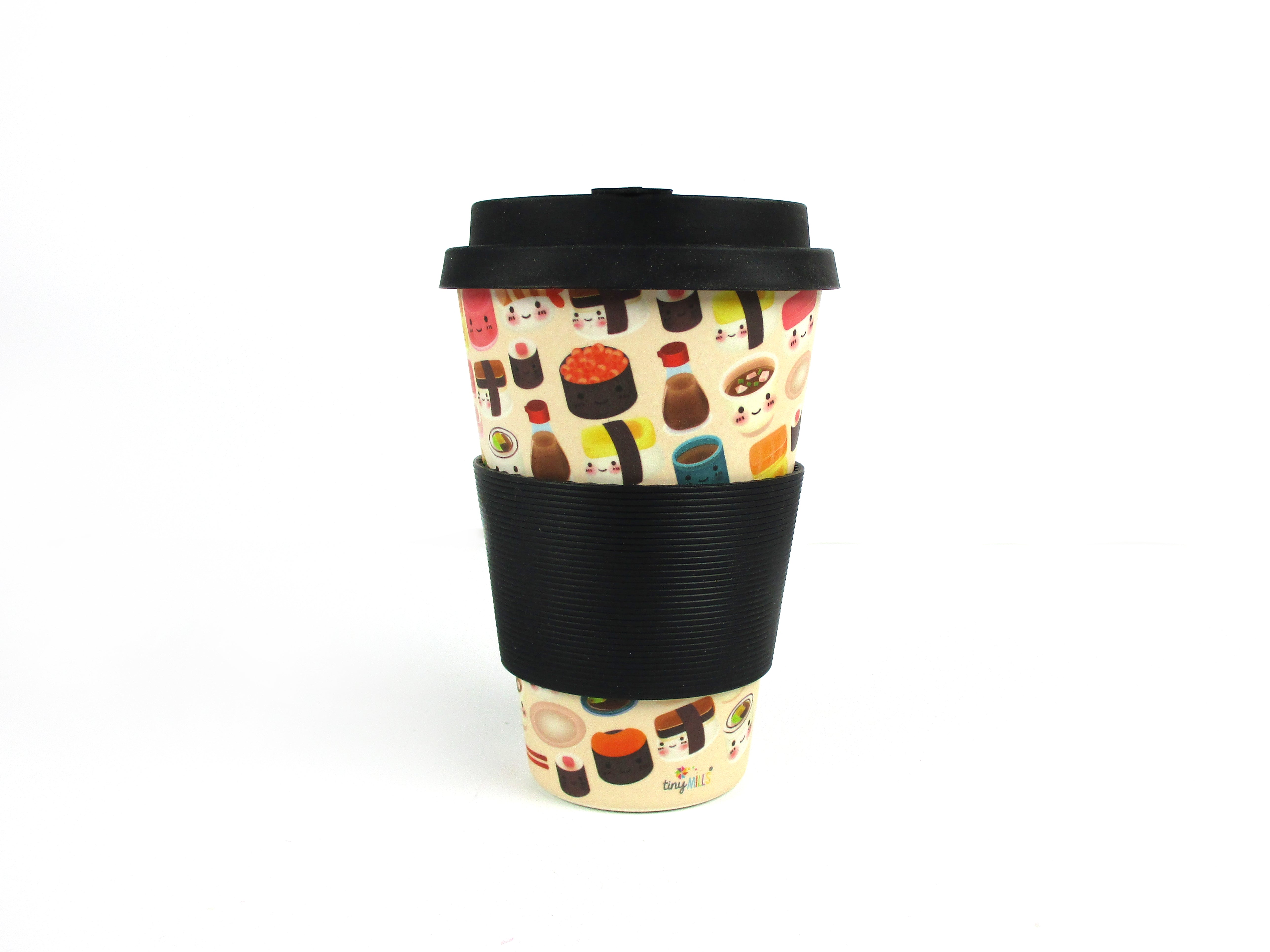 Eco-friendly Reusable Plant Fiber Travel Mug With Sushi Design