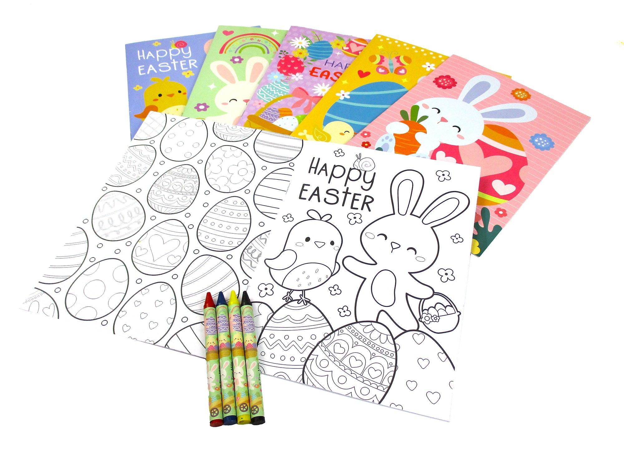 New Easter Sunday Coloring Books With Crayons Party Favors - Set Of 6 Or 12