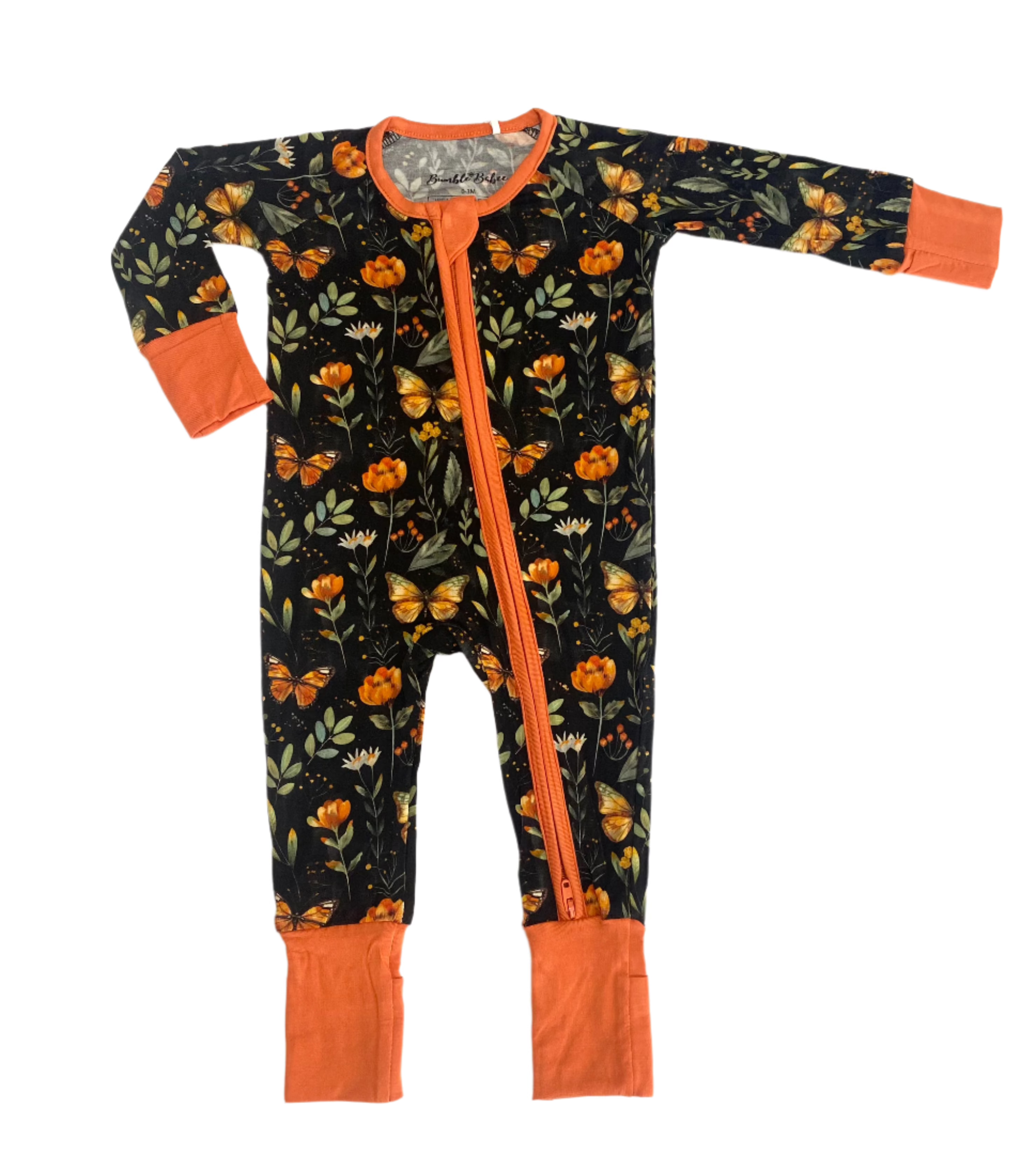 Midnight Monarchs Convertible Footie