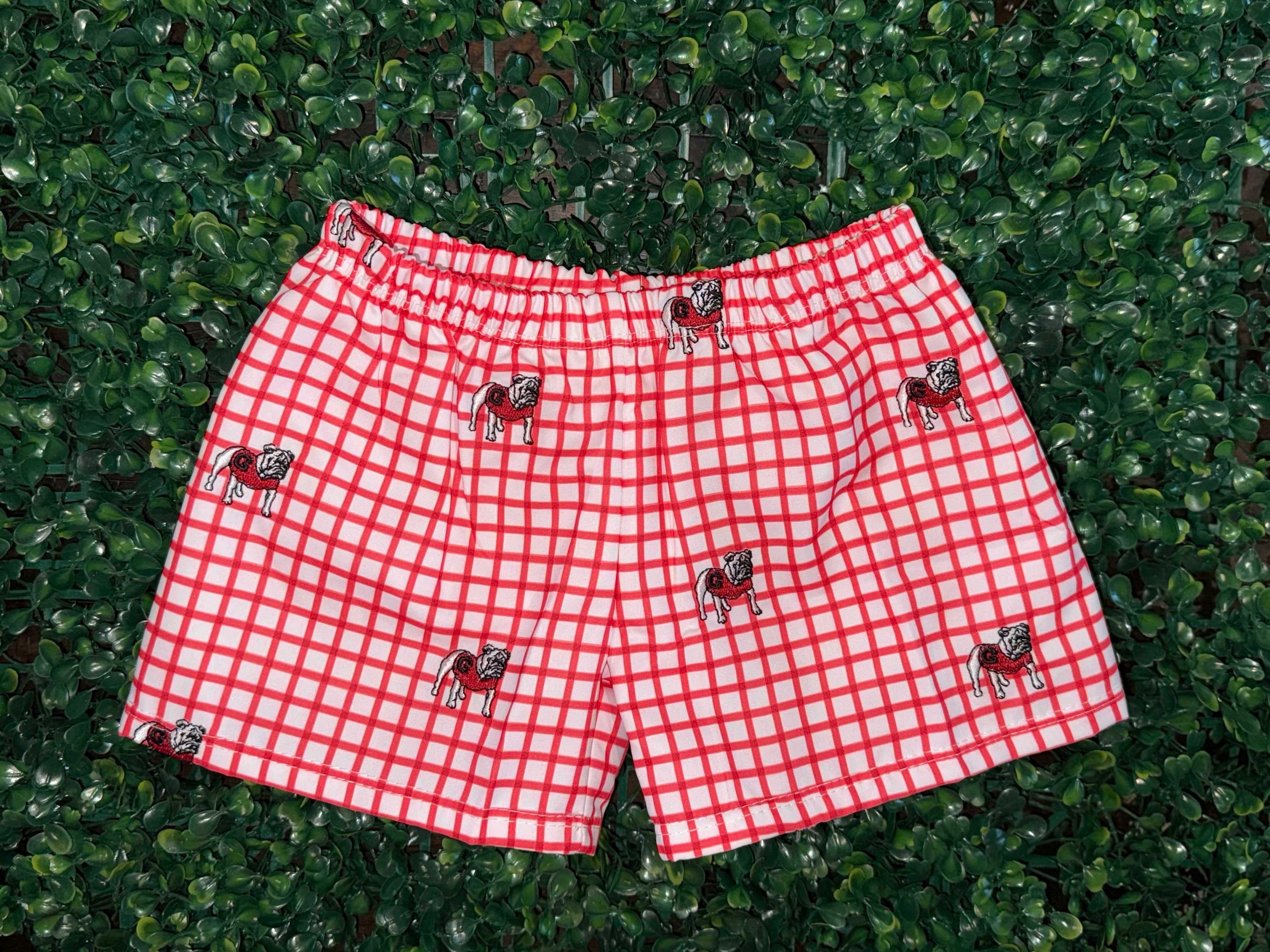 Uga Bulldog Red And White Shorts