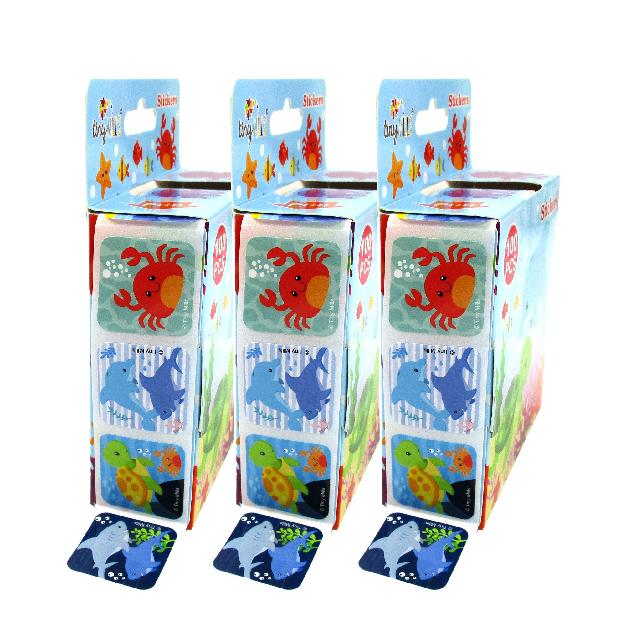Ocean Animals Stickers 100 Stickers/dispenser, Pack Of 1, 6 Or 12 Dispensers