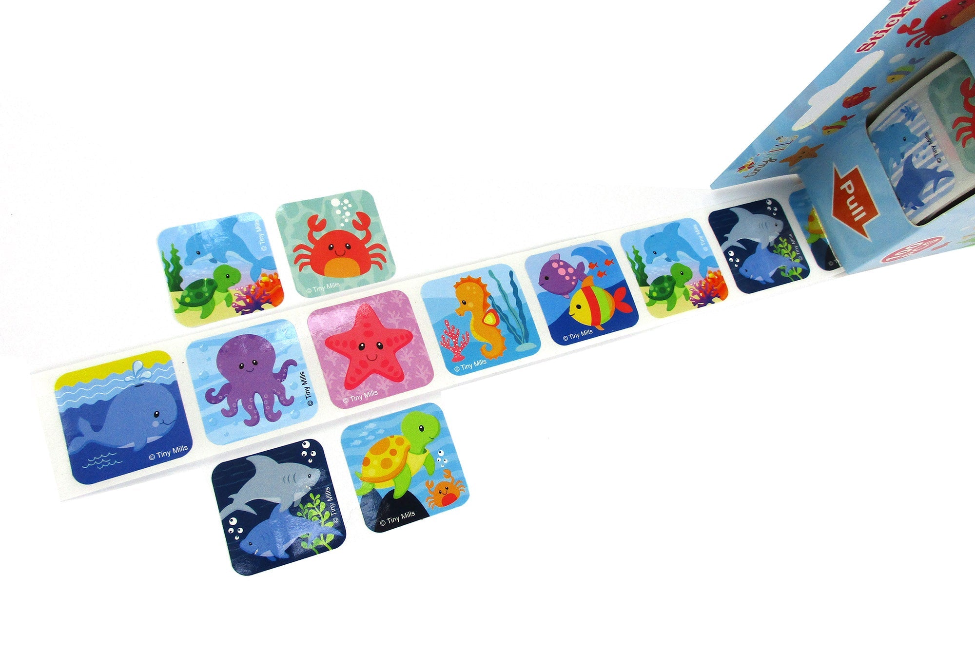 Ocean Animals Stickers 100 Stickers/dispenser, Pack Of 1, 6 Or 12 Dispensers