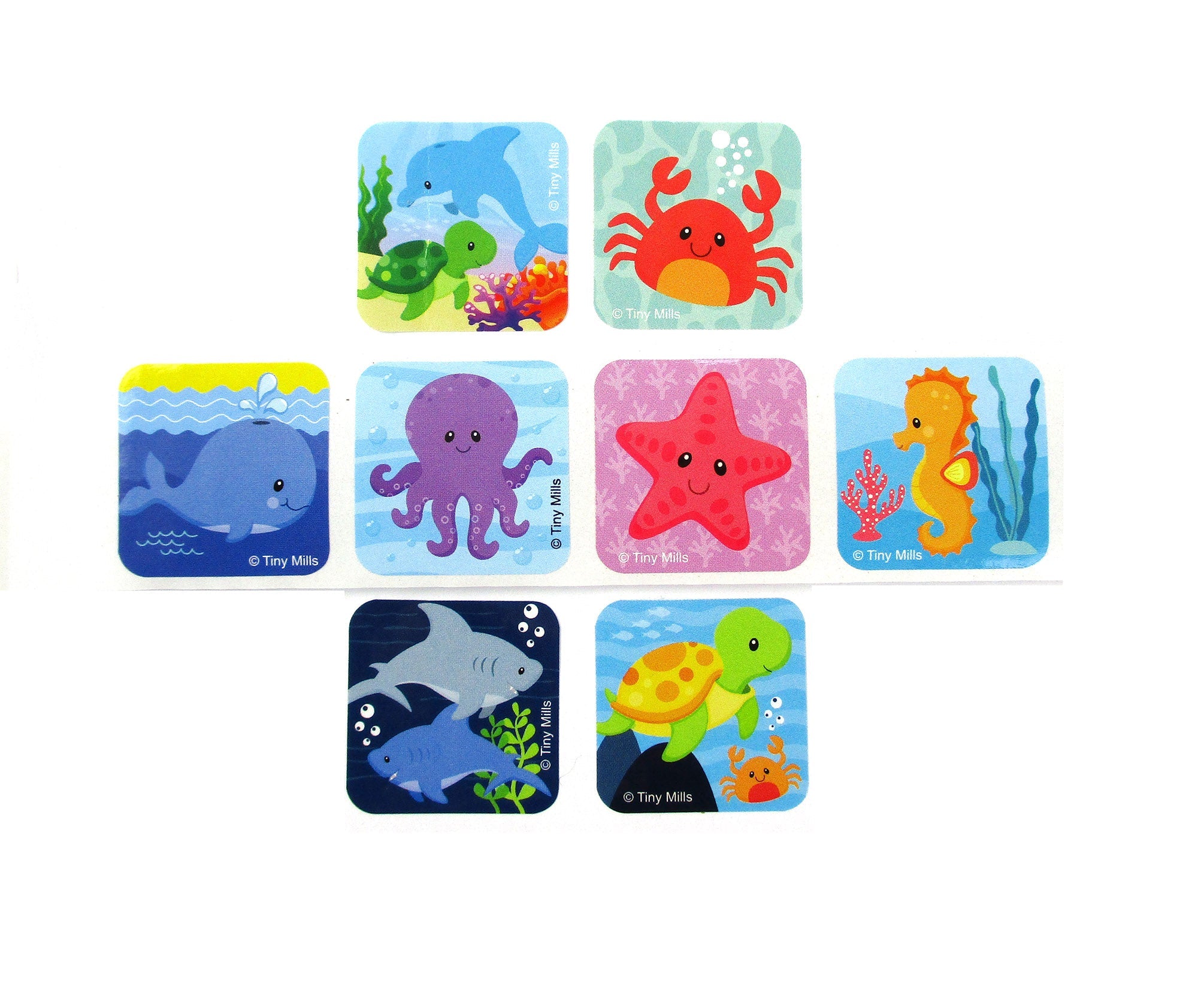 Ocean Animals Stickers 100 Stickers/dispenser, Pack Of 1, 6 Or 12 Dispensers