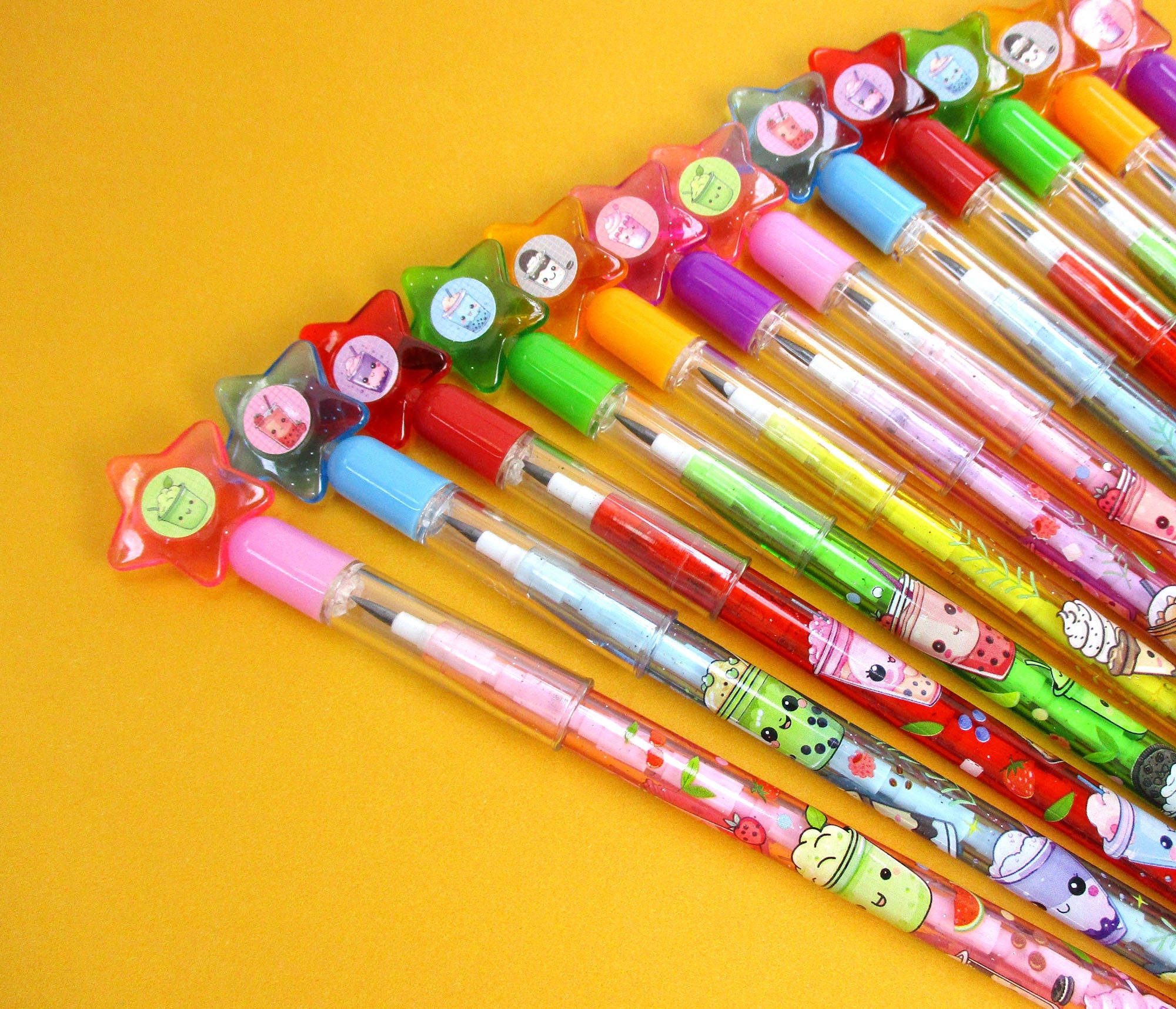 Boba Stackable Multi Point Pencils - Set Of 6