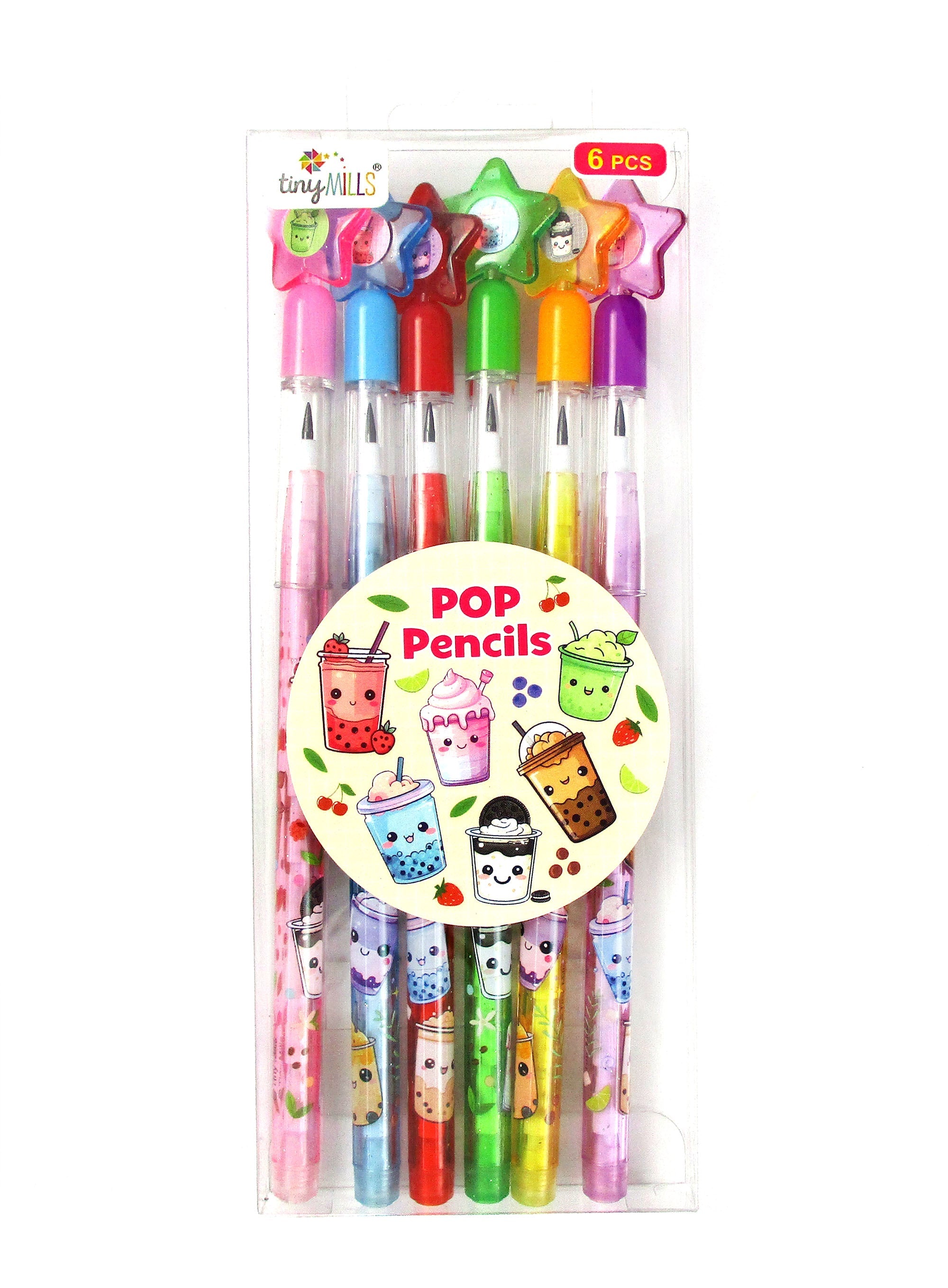 Boba Stackable Multi Point Pencils - Set Of 6