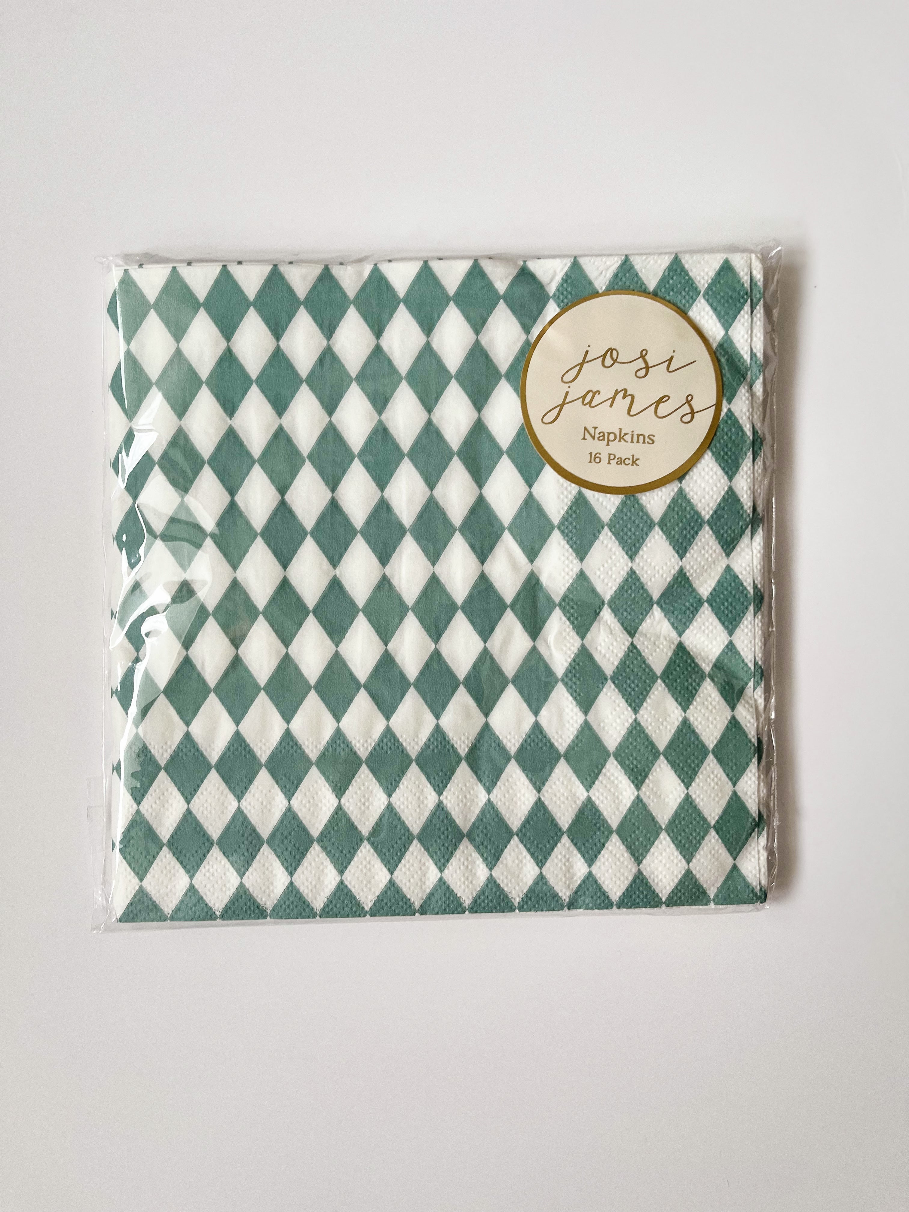 Green Bavarian Check Large Napkin (set Of 16)