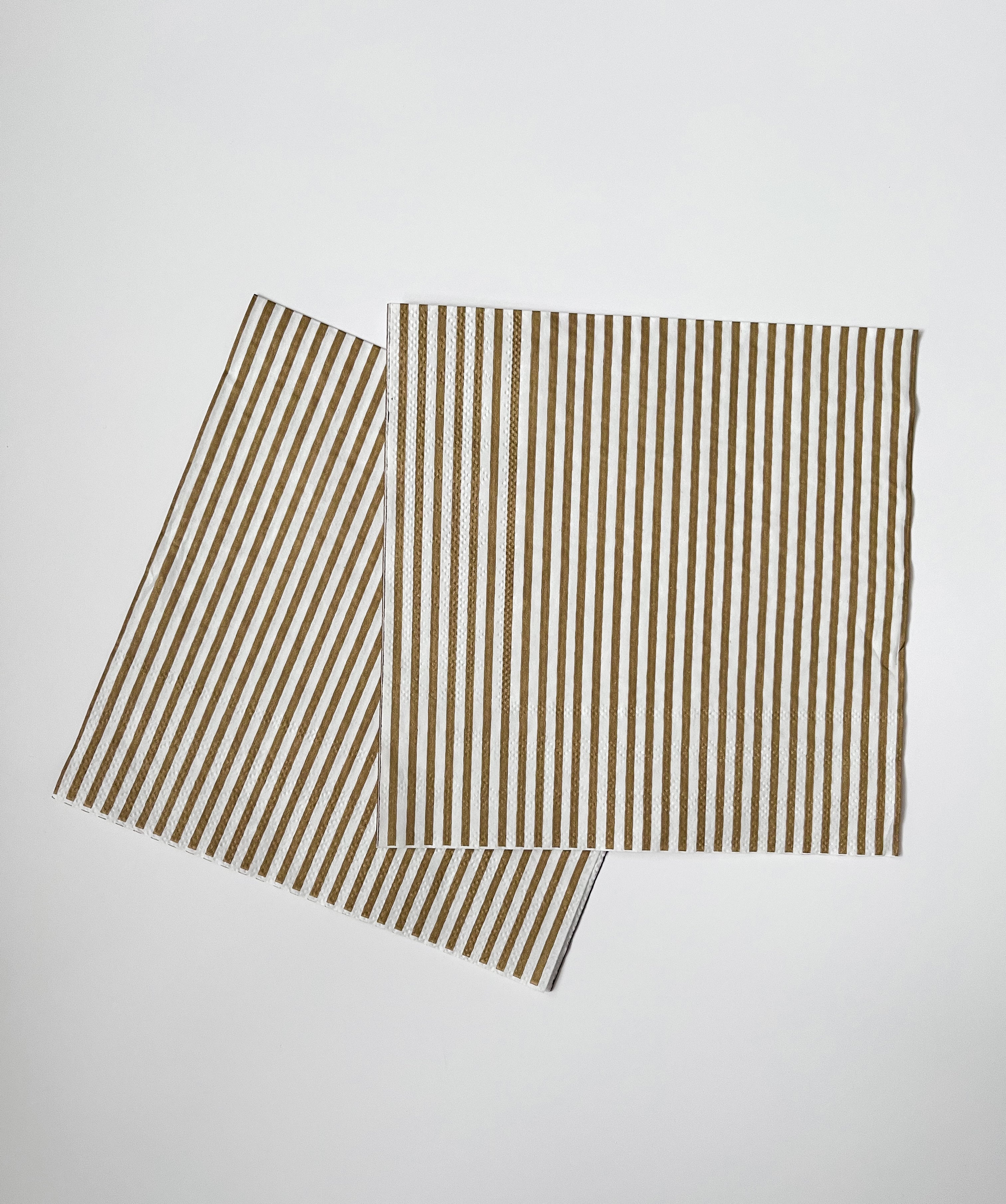 Pinstripe Gold Matte Large Napkin (set Of 16)