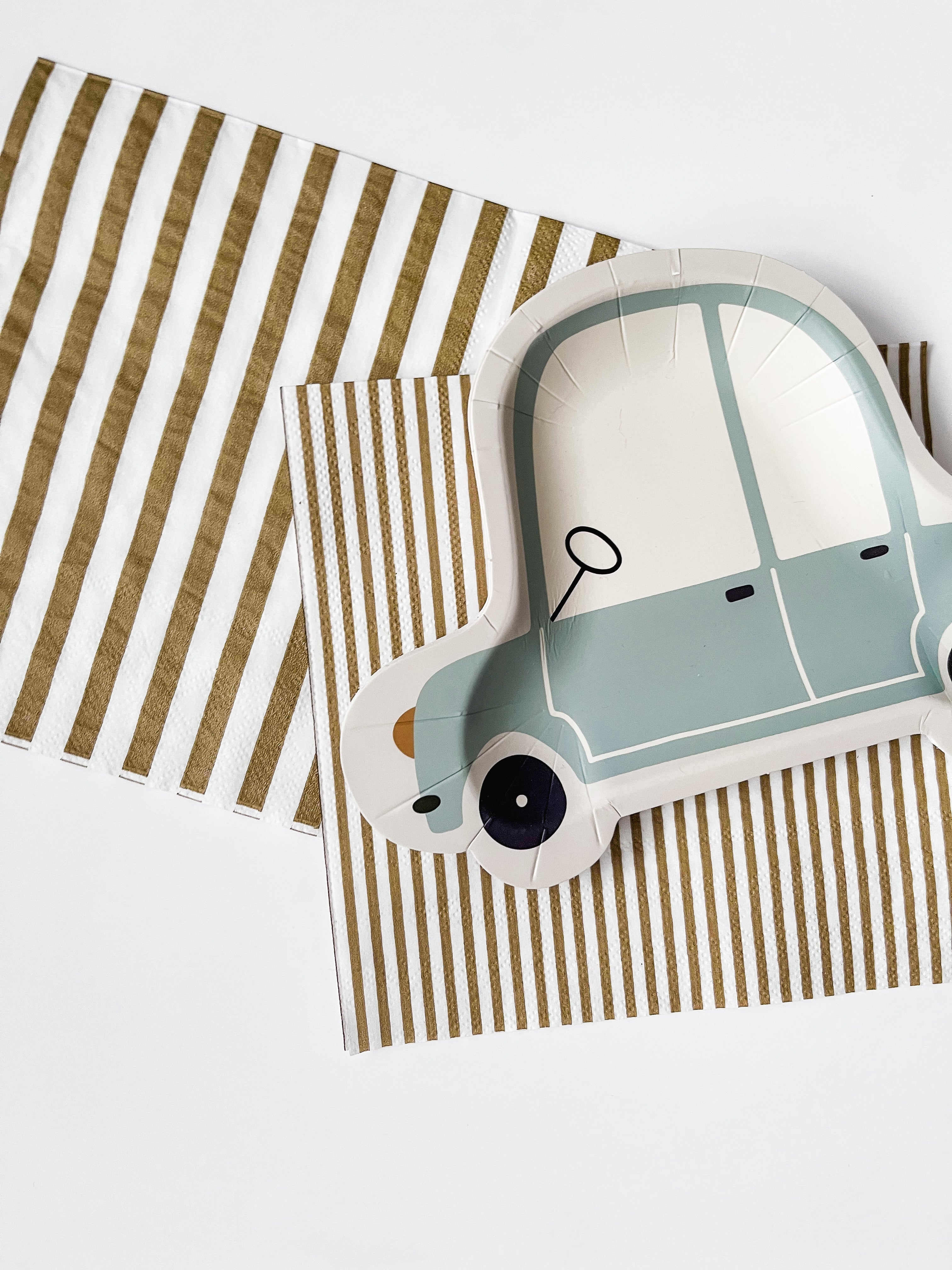 Pinstripe Gold Matte Large Napkin (set Of 16)