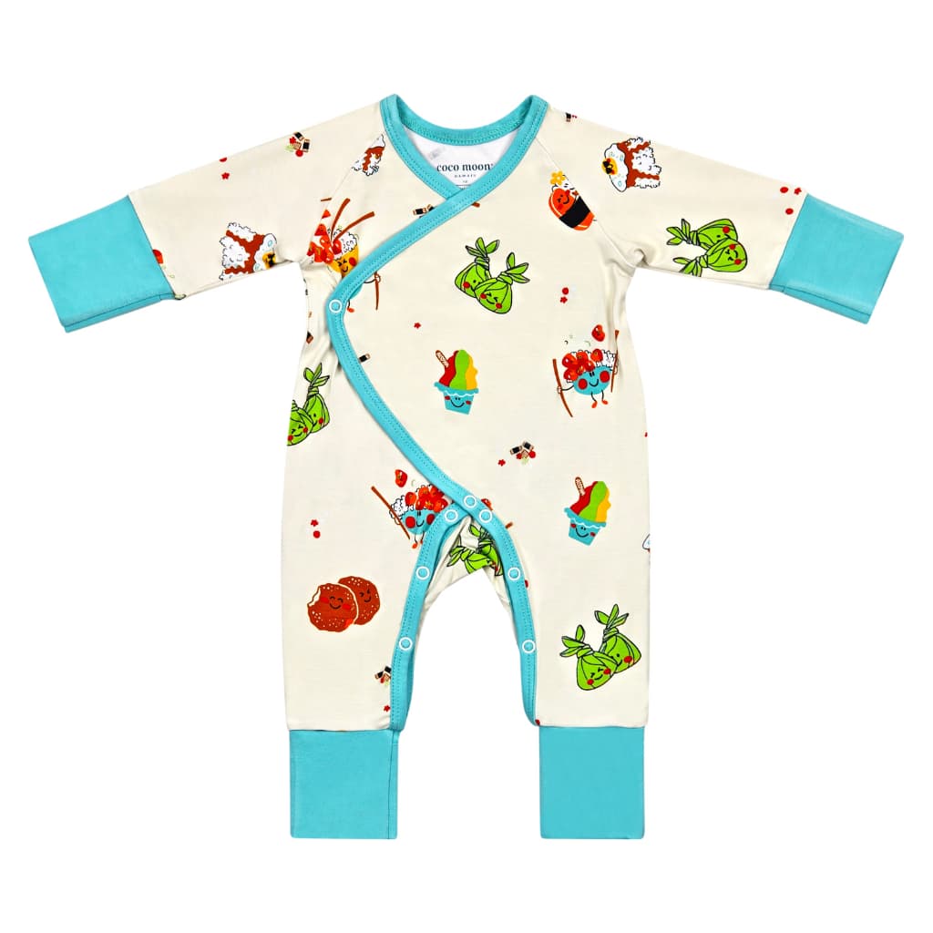Island Mixed Plate Bamboo Newborn Coverall