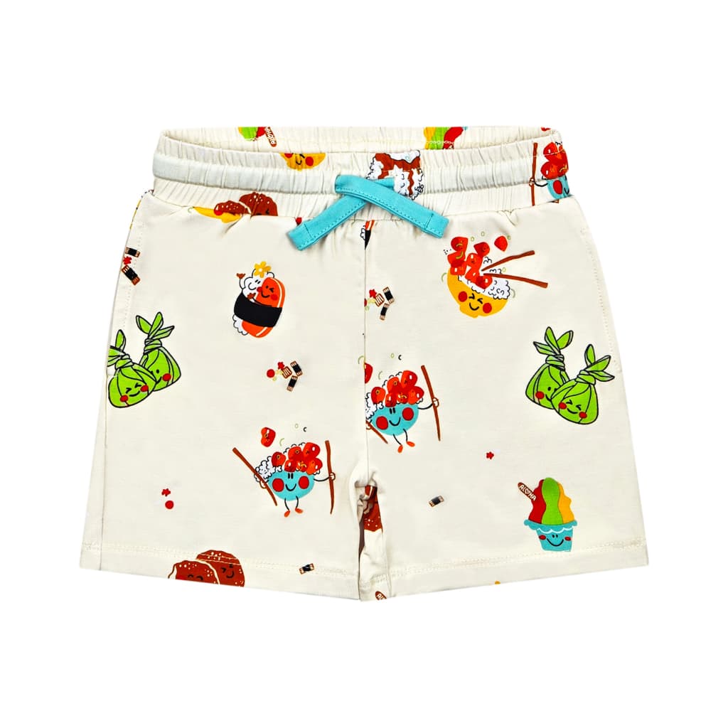 Island Mixed Plate Bamboo Drawstring Shorts