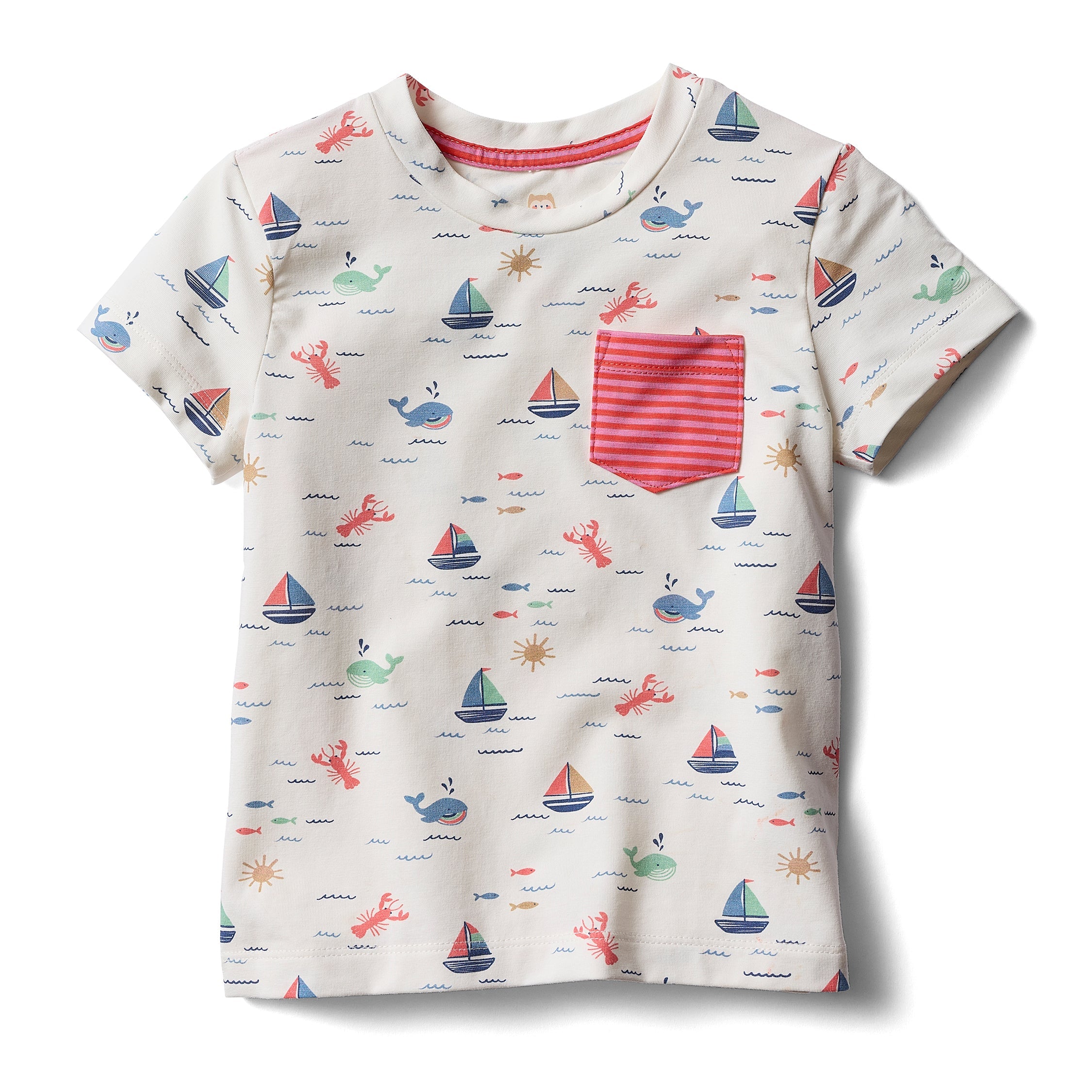 Pocket Tee - Casco Bay Coral Stripe