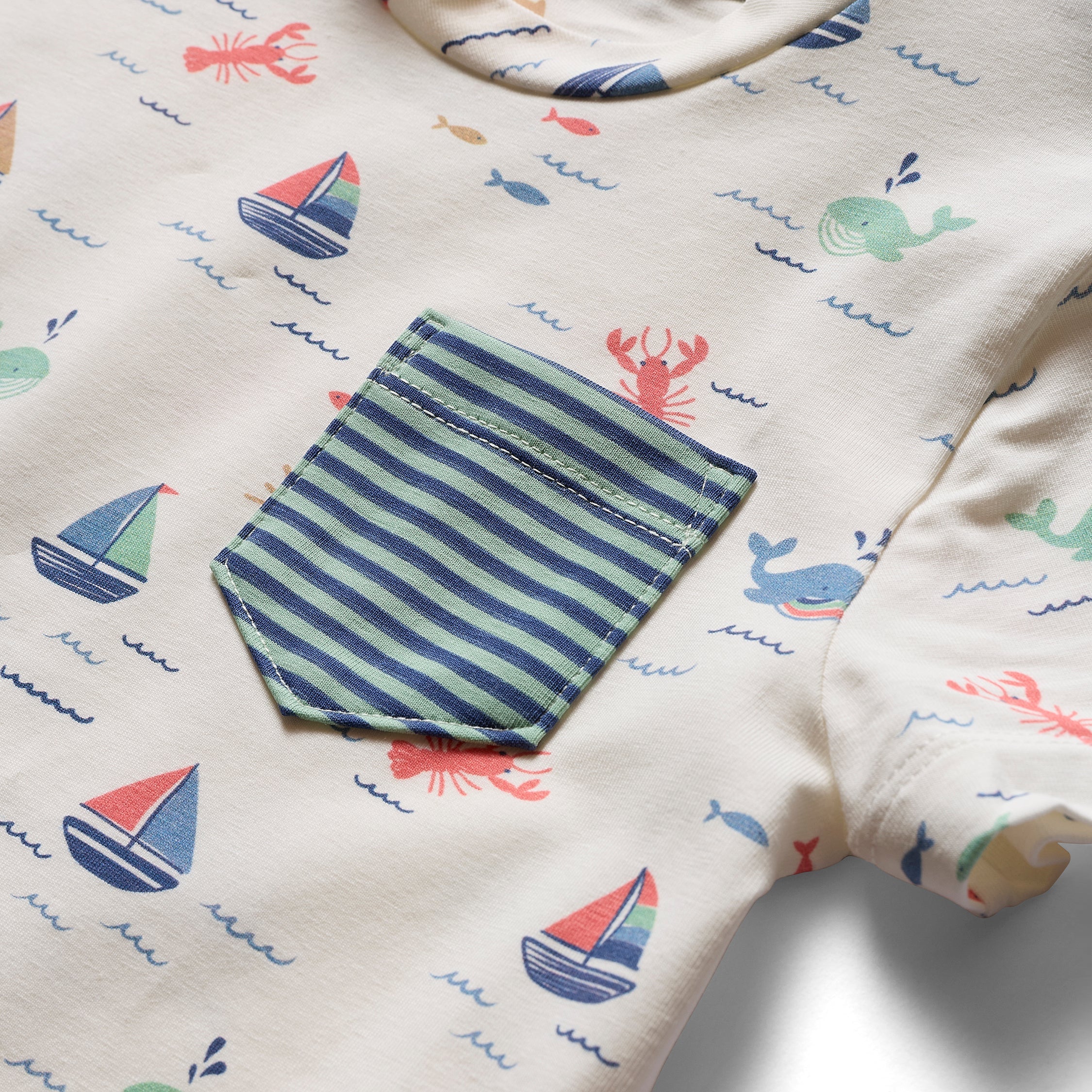Pocket Tee - Casco Bay Harbor Blue Stripe