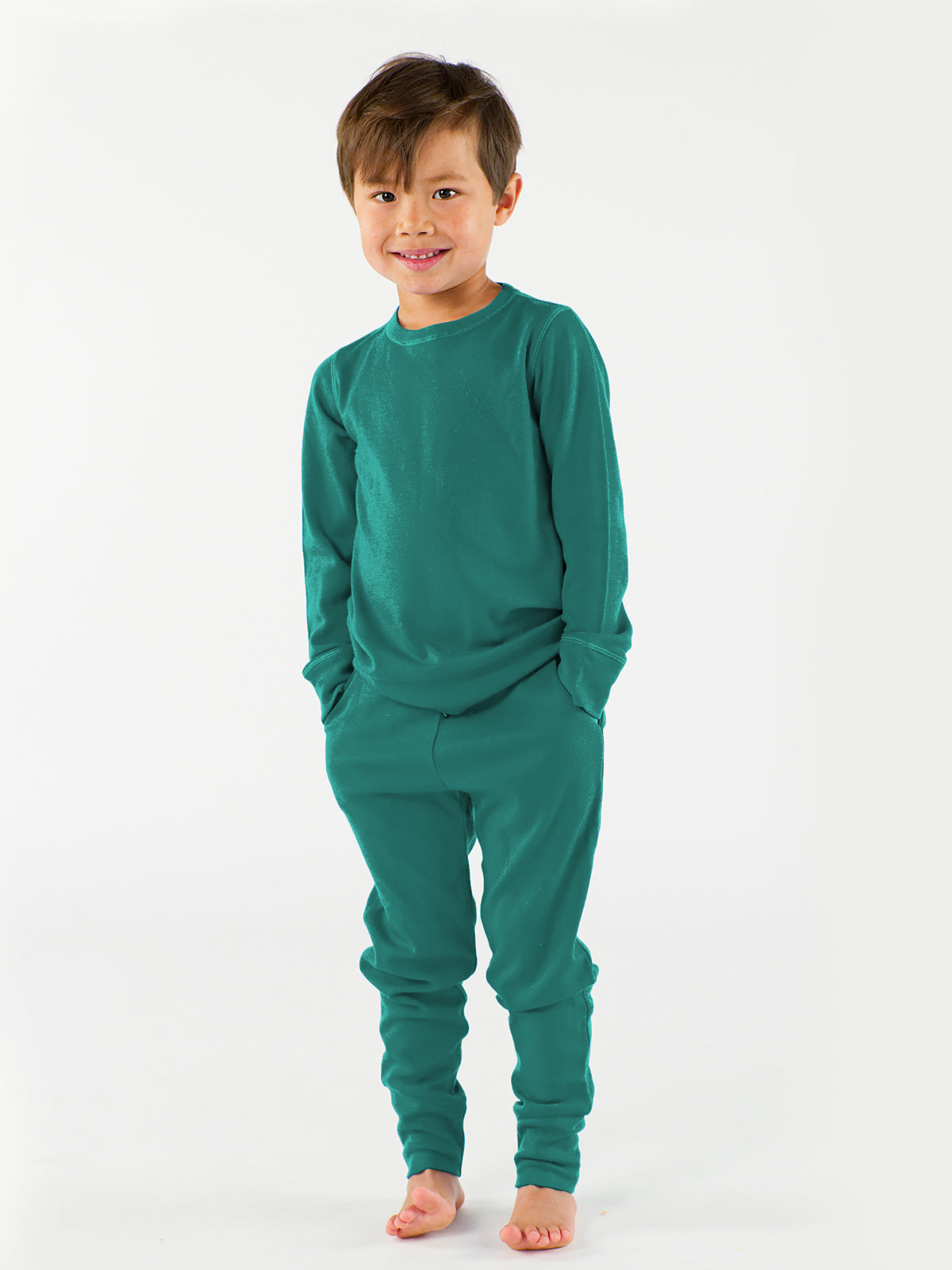 Kids Midweight Merino Jogger And Crew Set