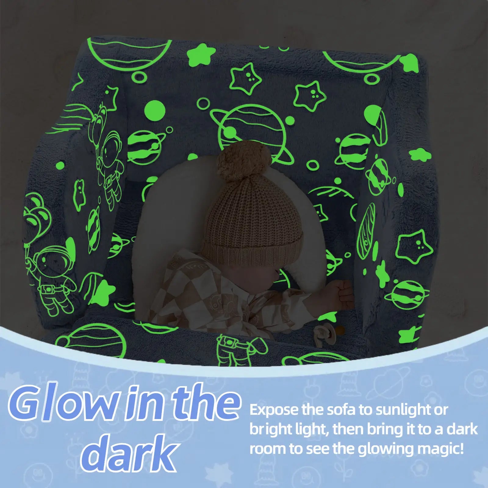 Children's Fold Out Sofa With Blanket -glowsofa