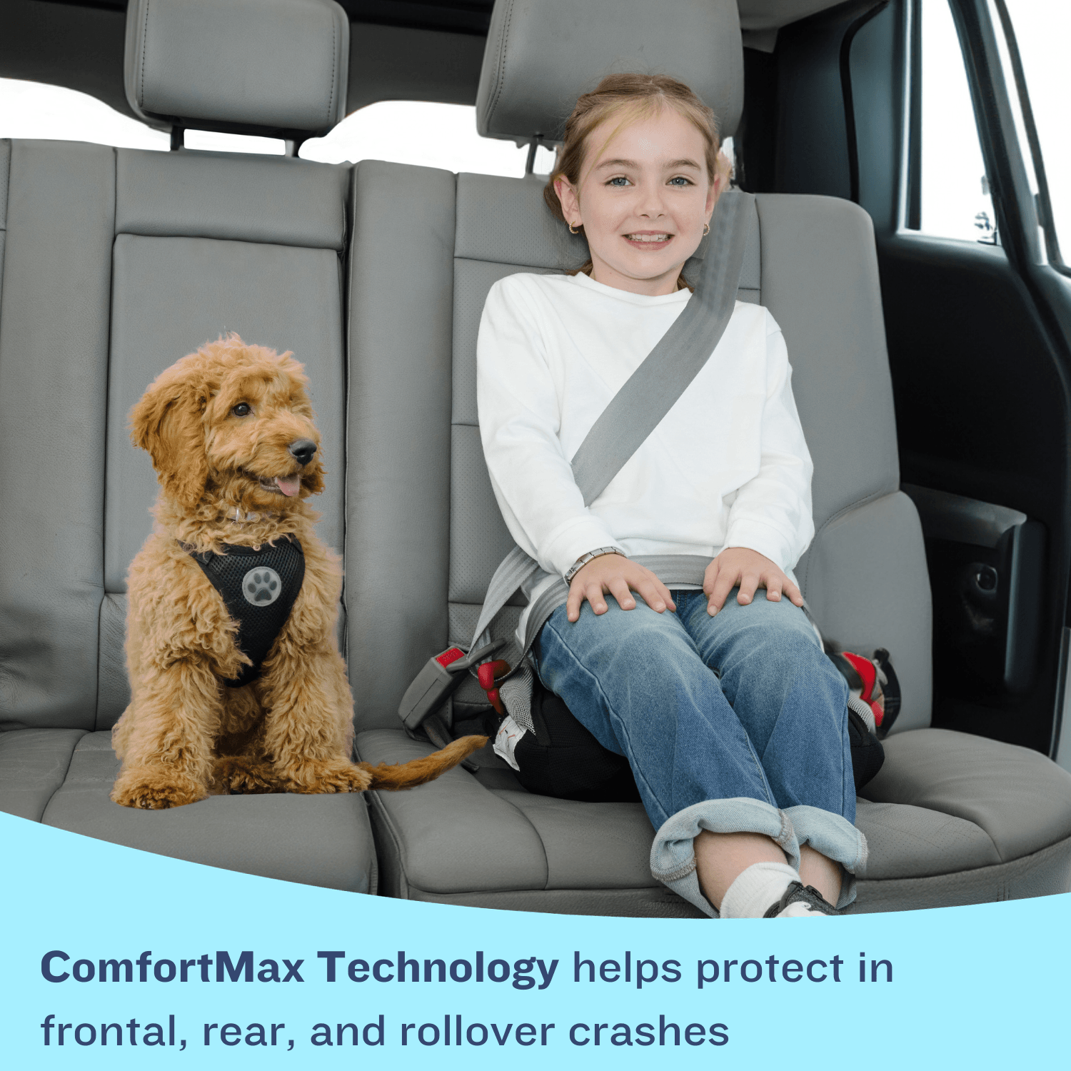 Bubblebum Inflatable Car Booster Seat - Travel Booster Seat - Pink Style ✔️