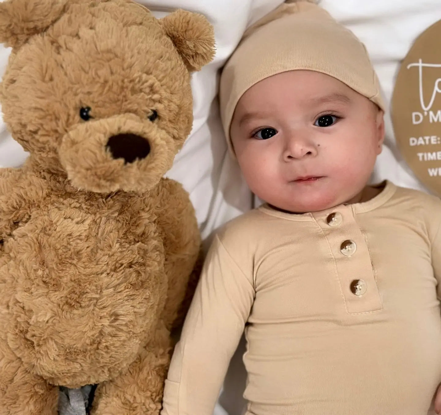 Top And Bottom Outfit Set (newborn-12 Months Sizes) Sand