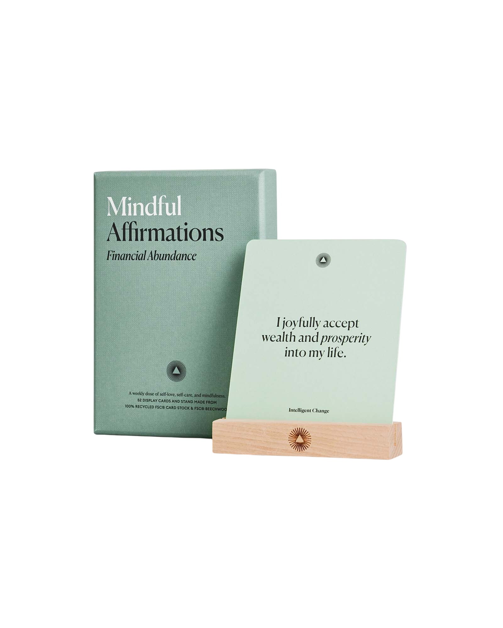 Mindful Affirmations for Financial Abundance by Intelligent Change. Based on positive psychology. 52 weekly affirmation cards to boost love and self-love.