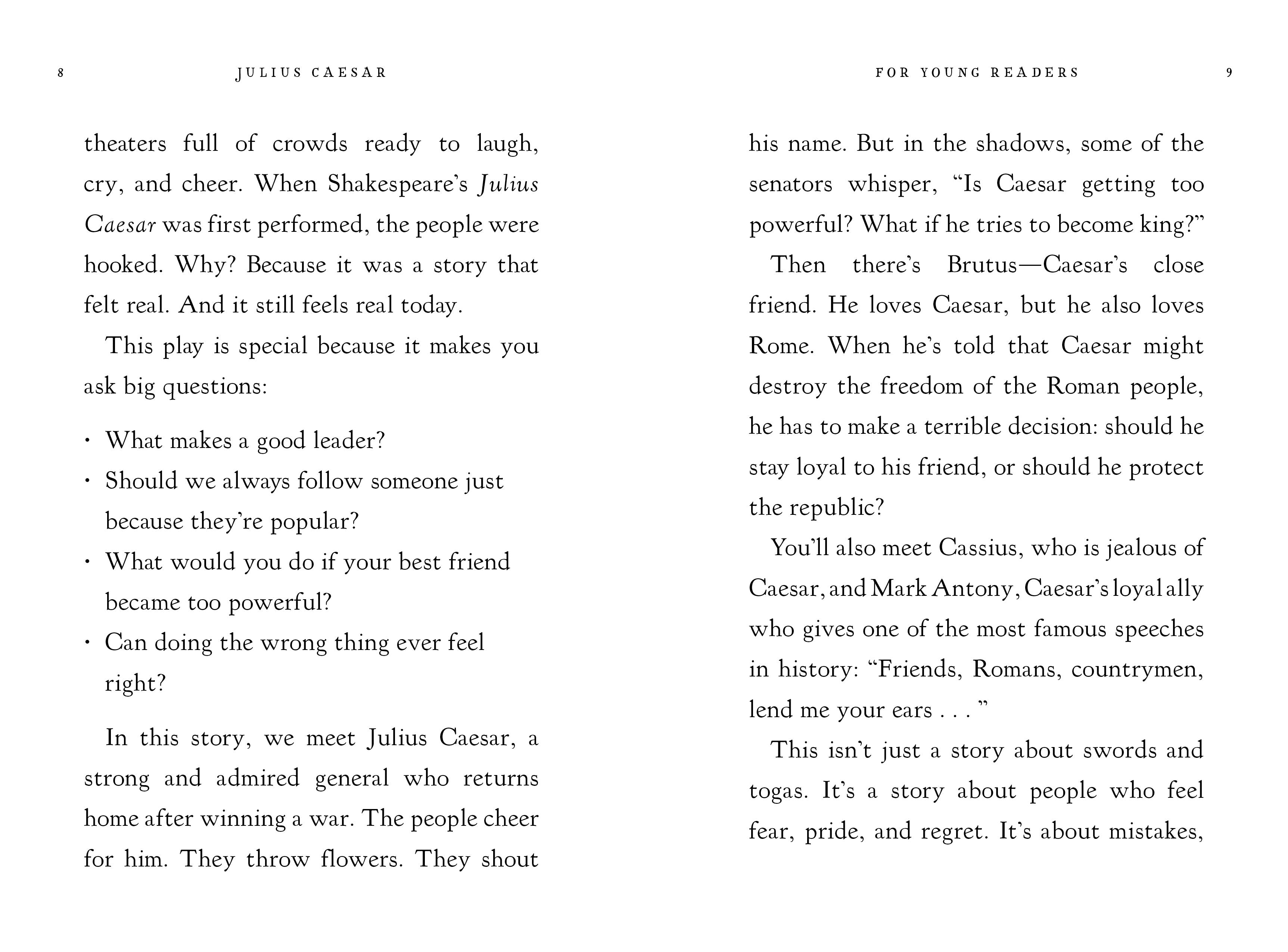 Julius Caesar For Young Readers