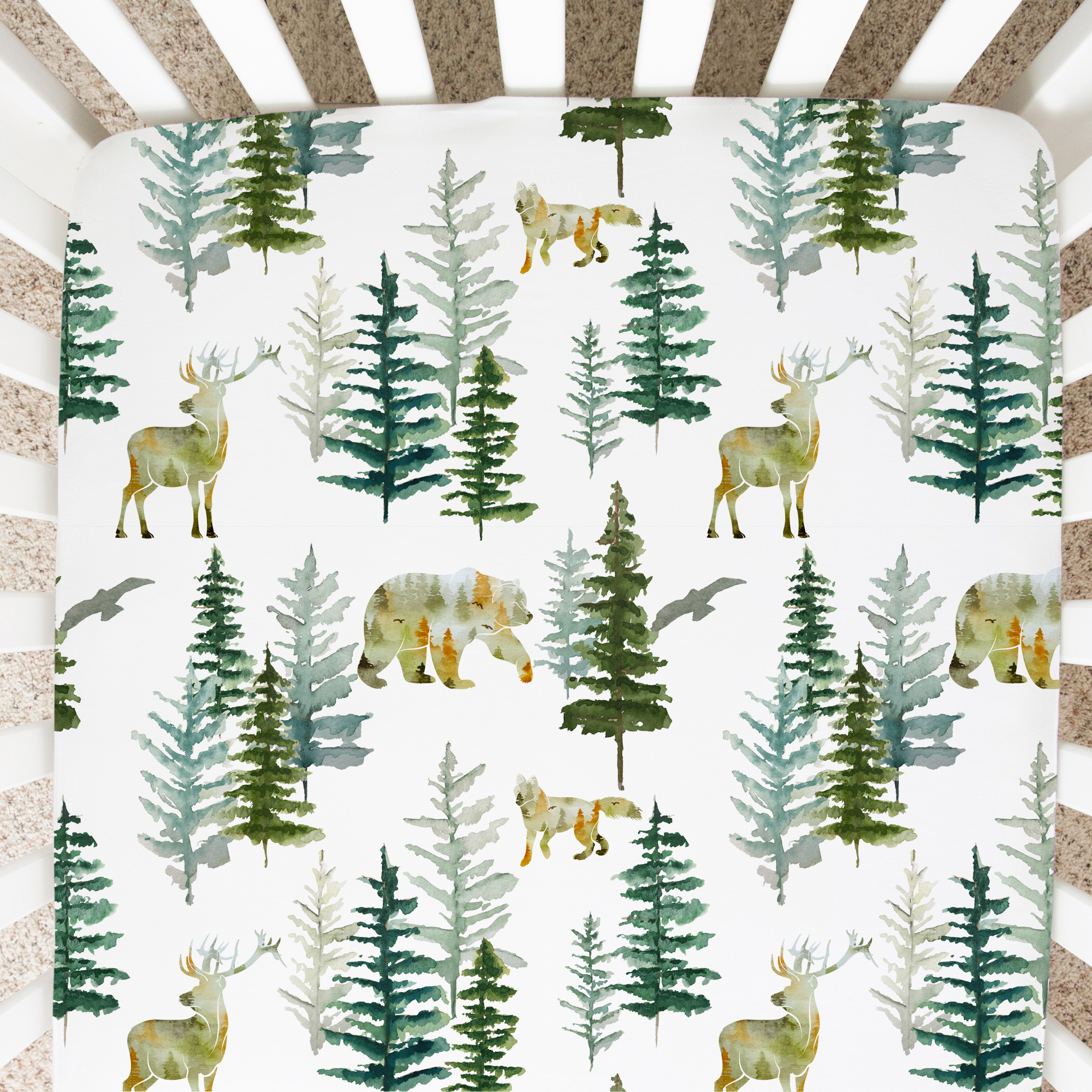 In The Woods Fitted Crib Sheet