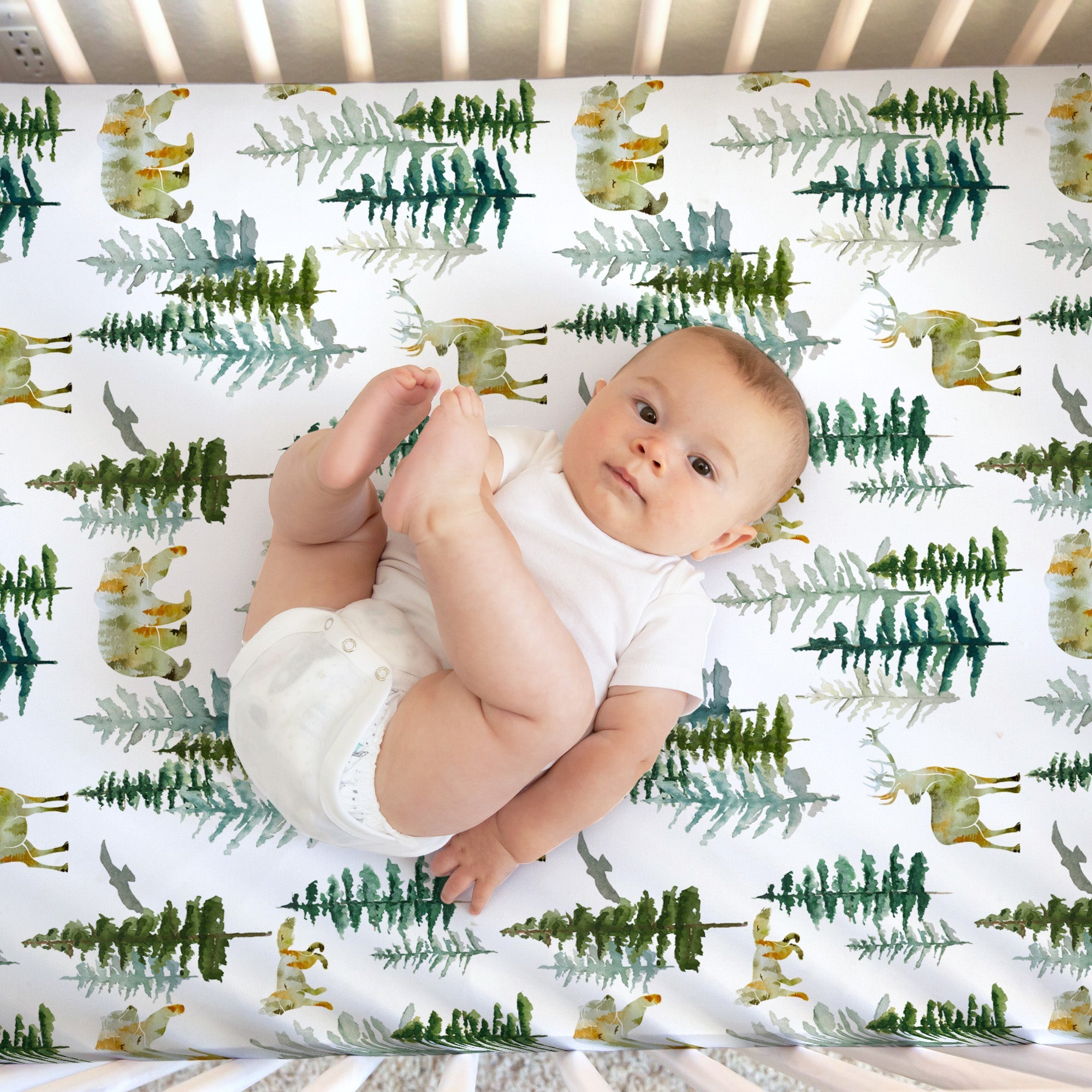 In The Woods Fitted Crib Sheet