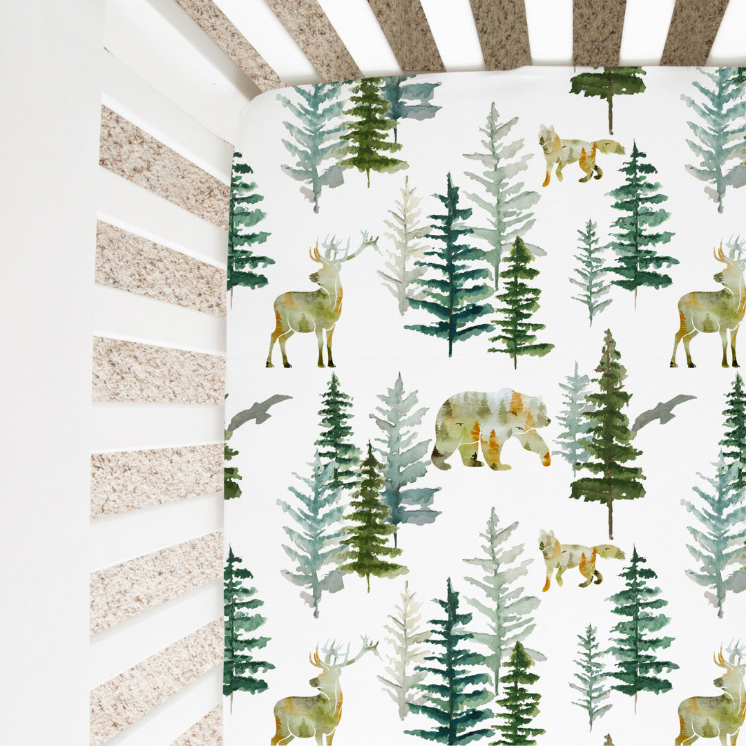 In The Woods Fitted Crib Sheet