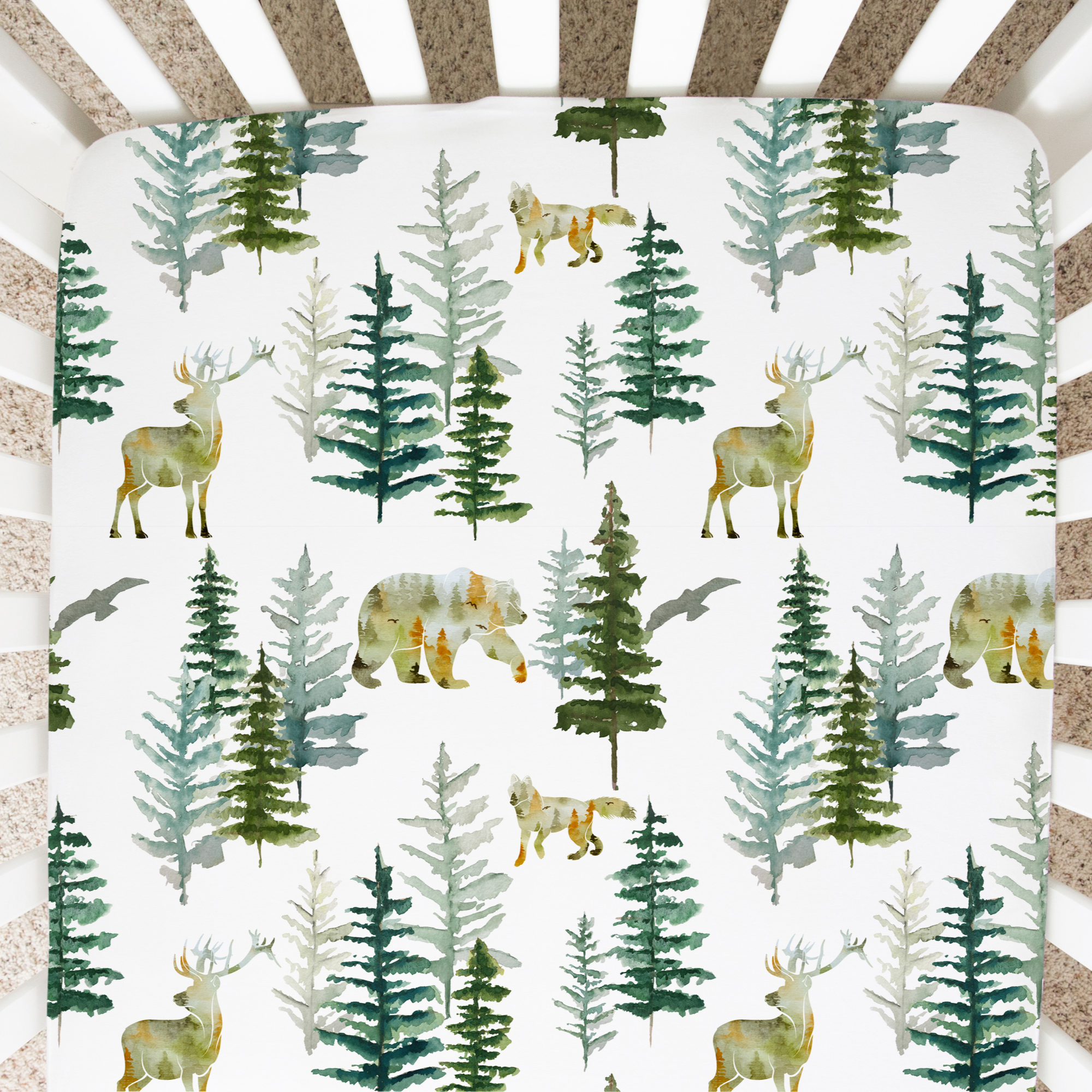 In The Woods Fitted Crib Sheet