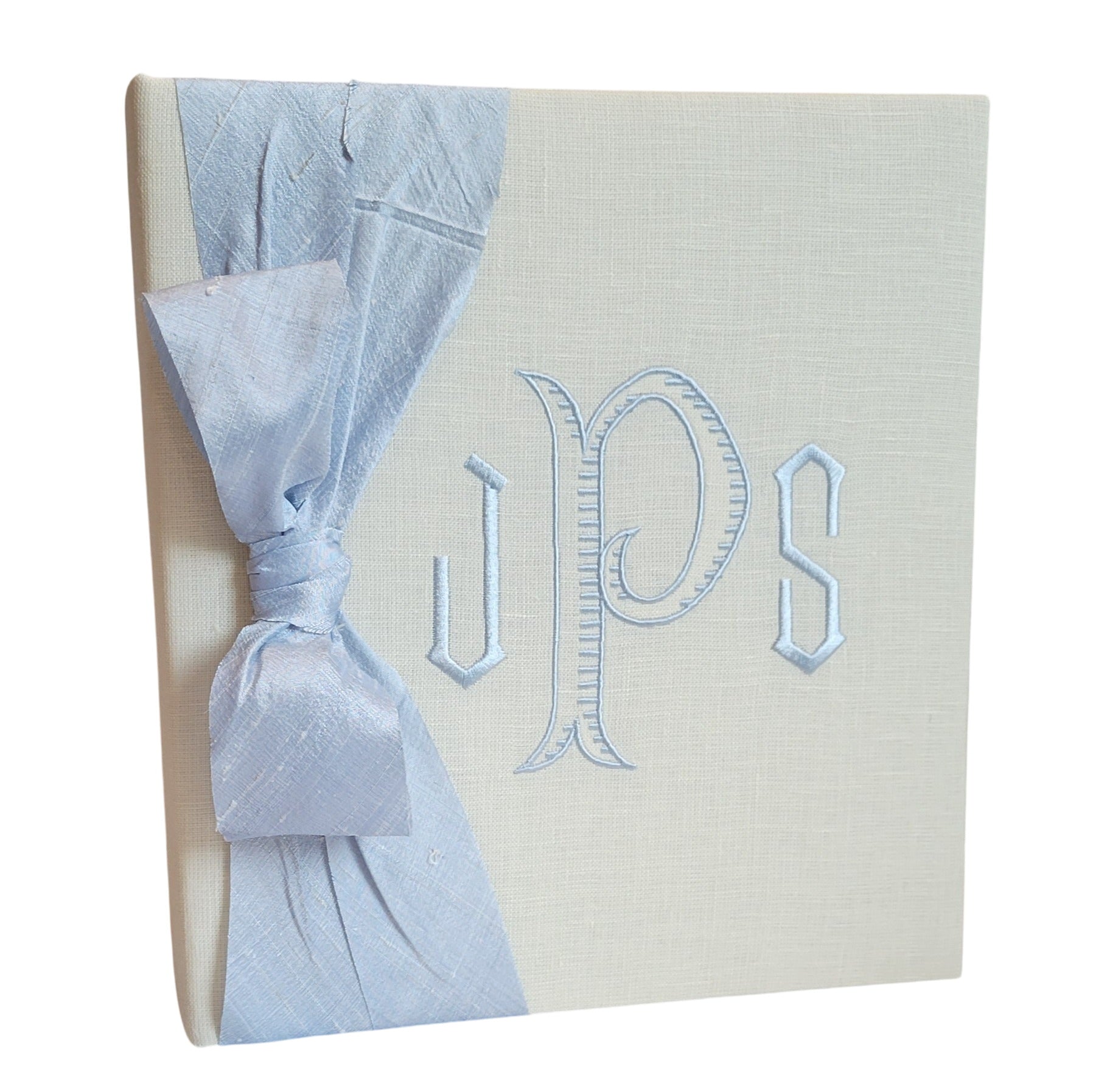 Baby Memory Book - Ivory Linen (w/ Silk Bow)