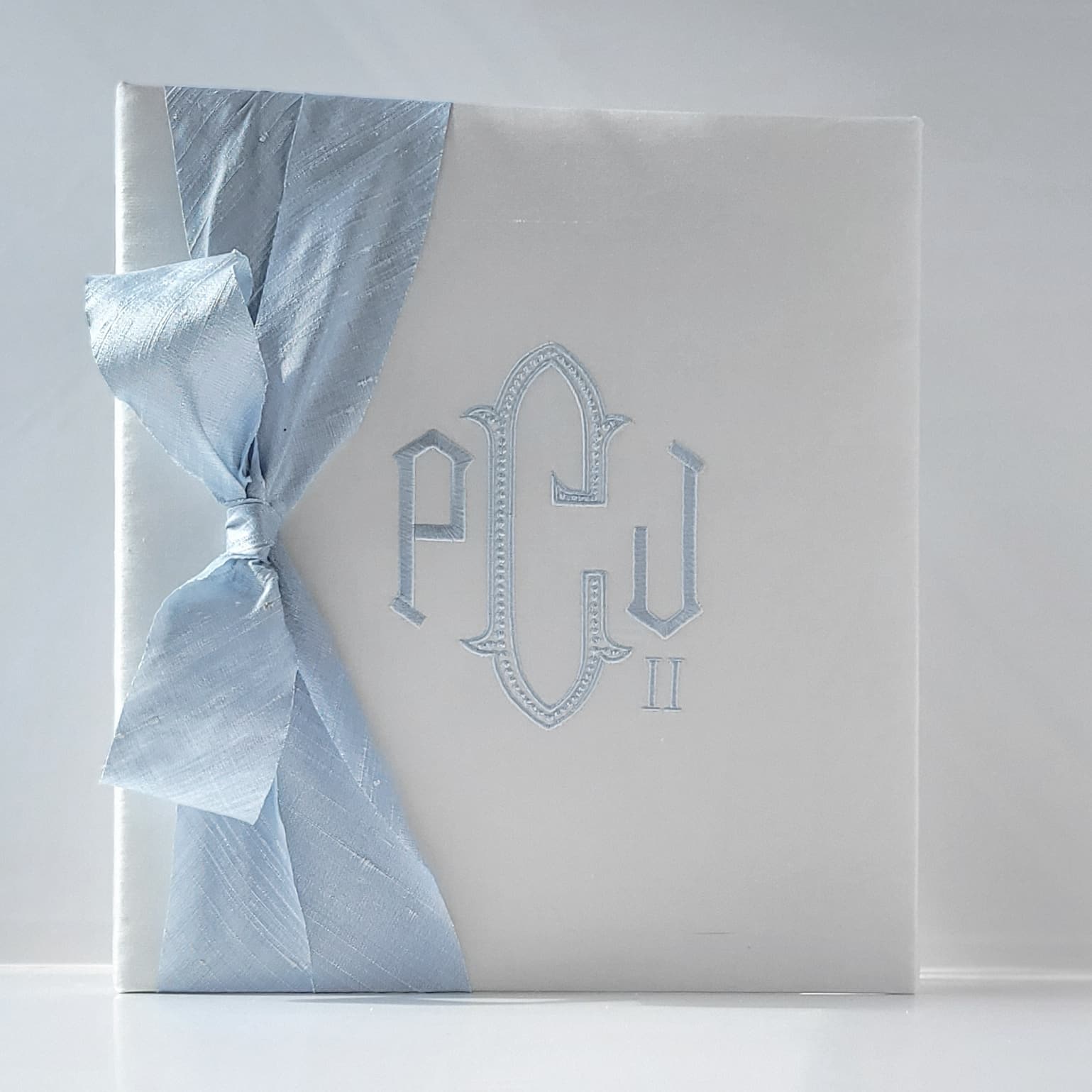 Baby Memory Book - Ivory Silk (w/ Silk Bow)