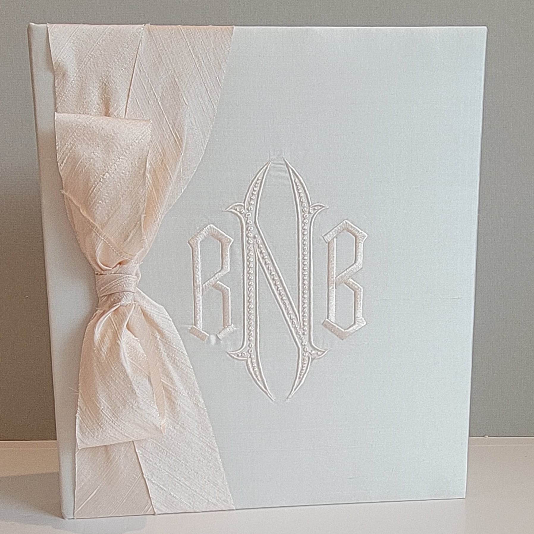 Baby Memory Book - Ivory Silk (w/ Silk Bow)