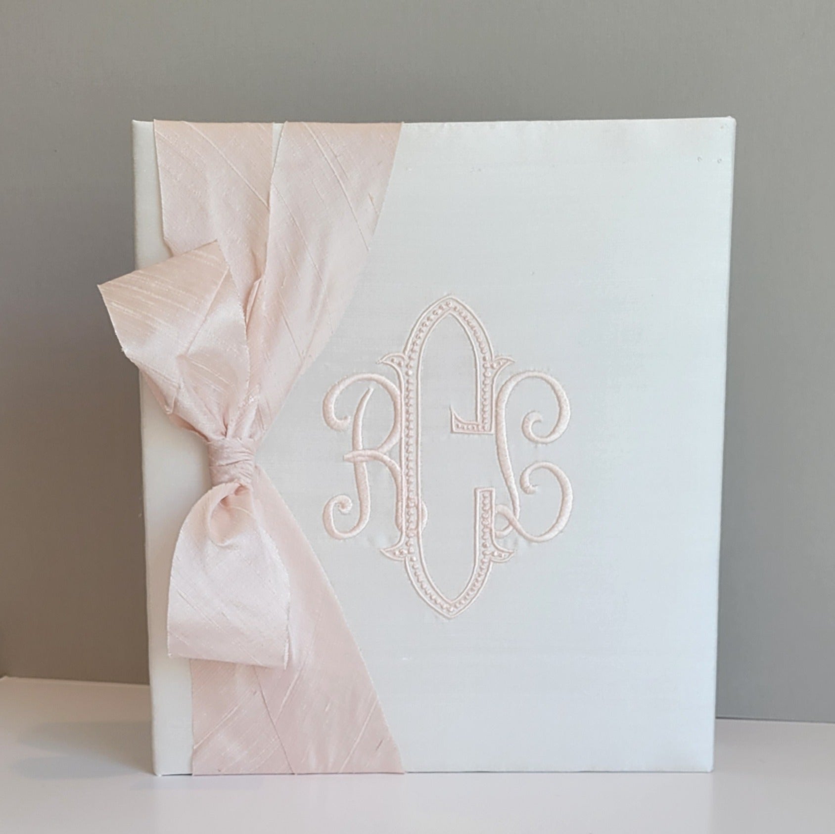 Baby Memory Book - Ivory Silk (w/ Silk Bow)