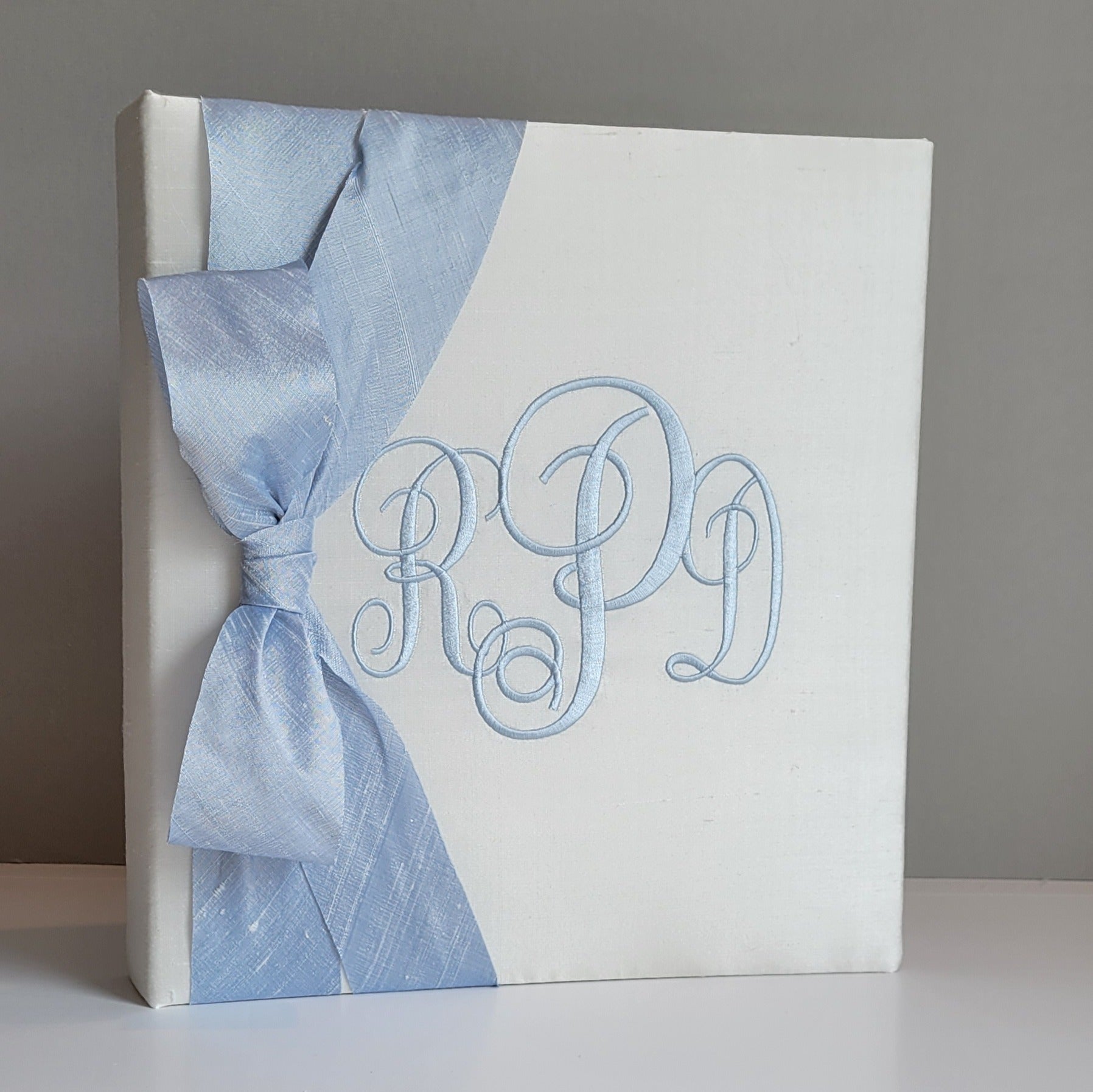 Baby Memory Book - Ivory Silk (w/ Silk Bow)