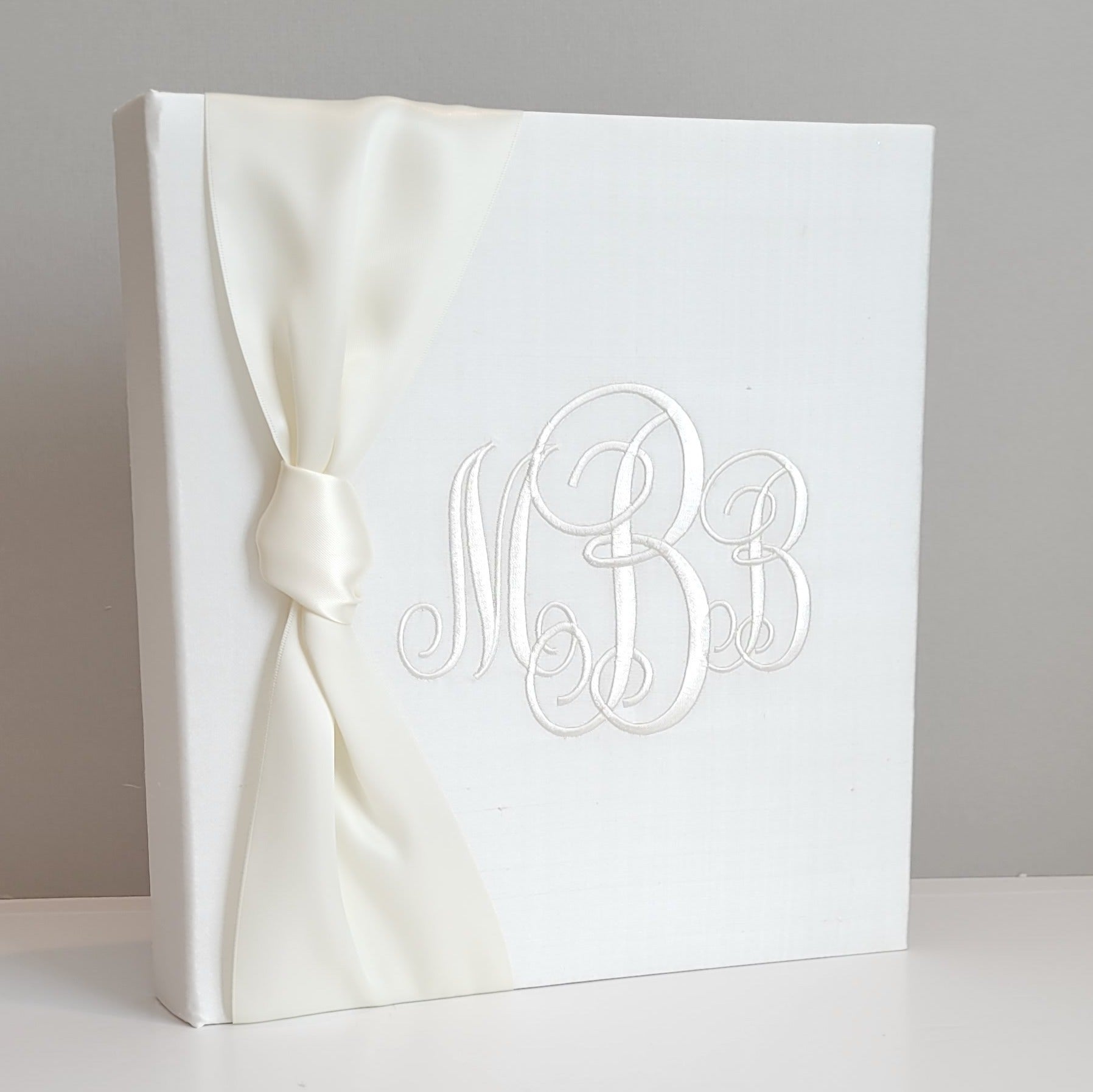 Baby Memory Book - Ivory Silk (w/ Satin Bow)