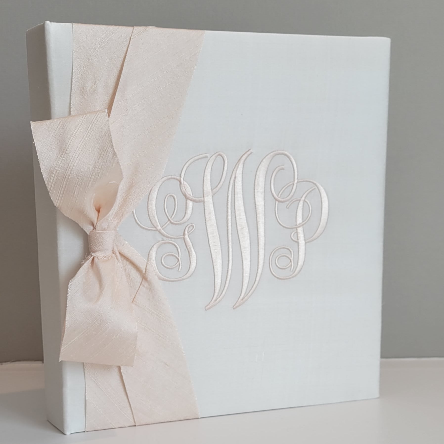 Baby Memory Book - Ivory Silk (w/ Silk Bow)