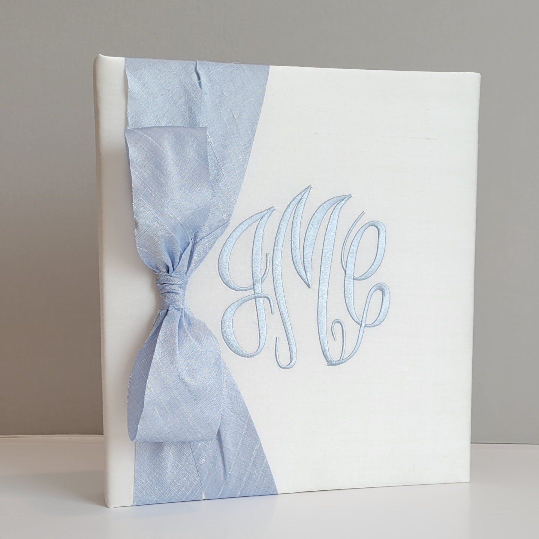 Baby Memory Book - Ivory Silk (w/ Silk Bow)
