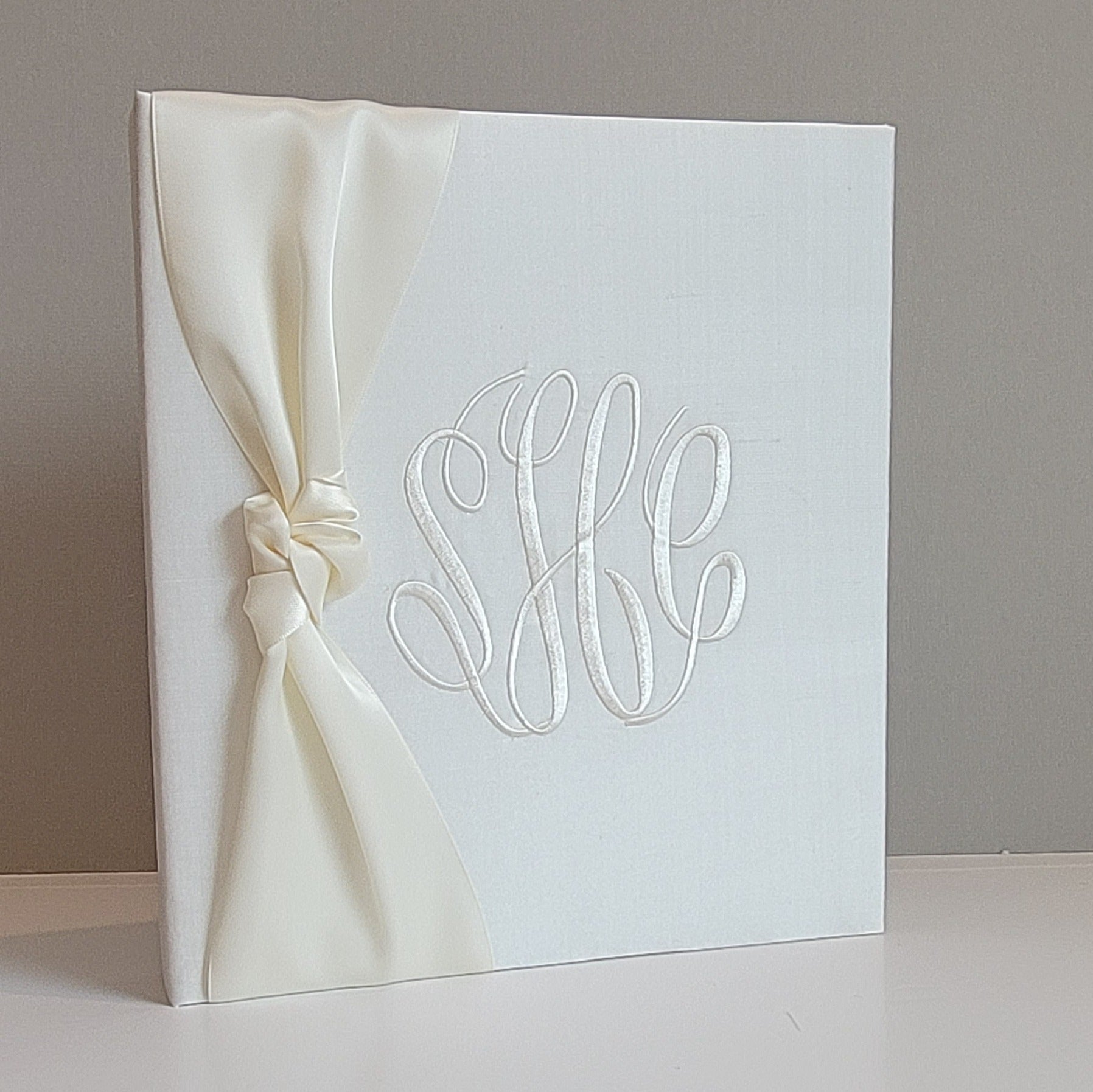 Baby Memory Book - Ivory Silk (w/ Satin Bow)